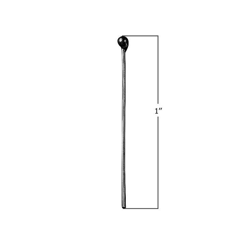 HPR-100-2" Black Rhodium Overlay 22 Gauge Head Pin A wonderfully simple and useful head pin with a ball tip Beads Bali Designs Inc 