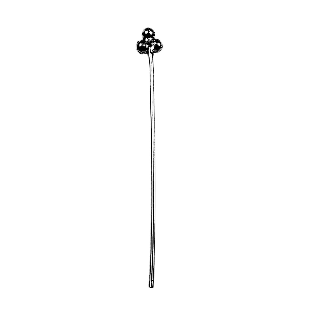 HPR-102-2" Black Rhodium Overlay 22 Guage Head Pin With Granulated Tip Beads Bali Designs Inc 