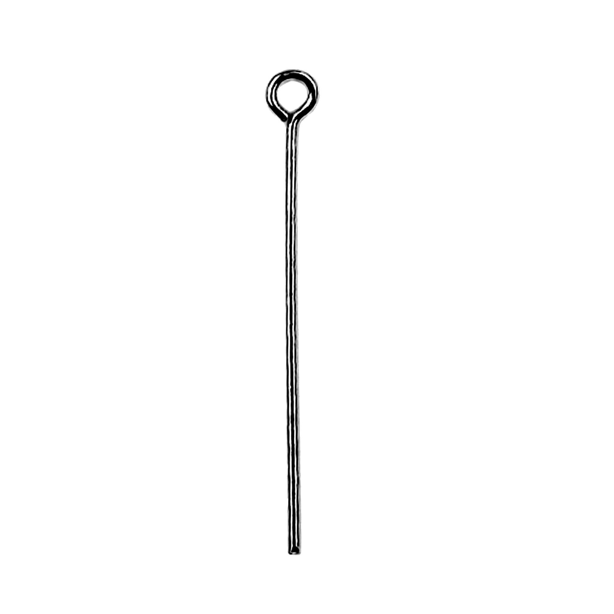 HPR-104-2" Black Rhodium Overlay 22 Gauge Flexible Head Pin Or Eye Pin Beads Bali Designs Inc 