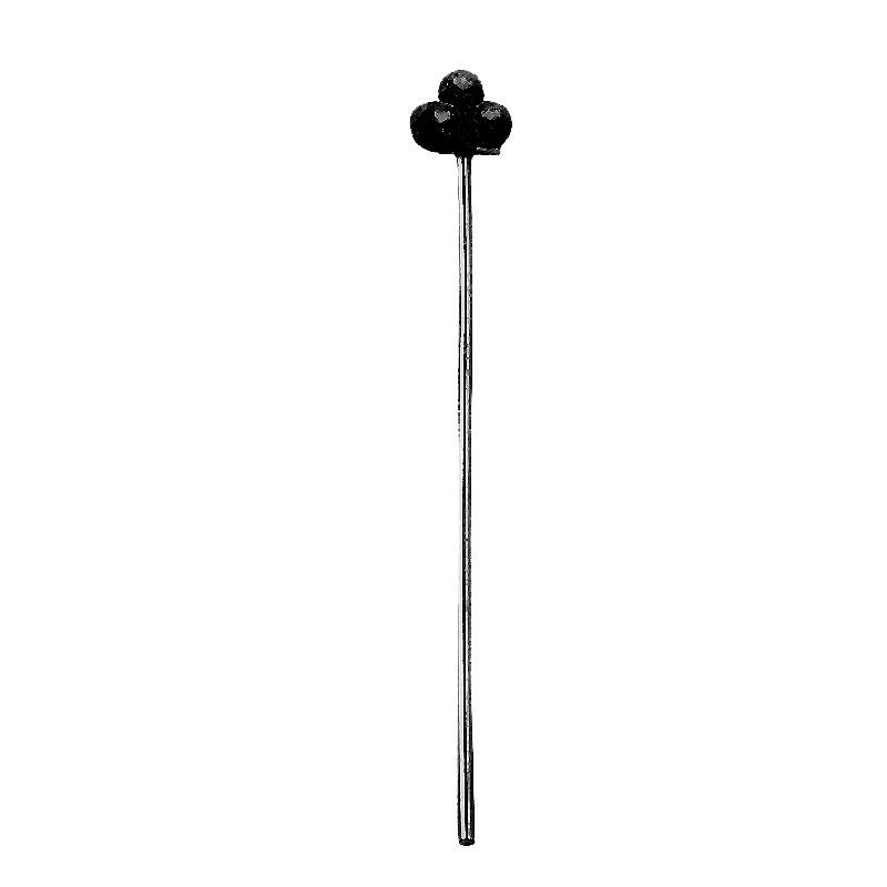 India handcrafted triple-ball cluster head pin with black rhodium overlay over copper for retail jewelry crafting.