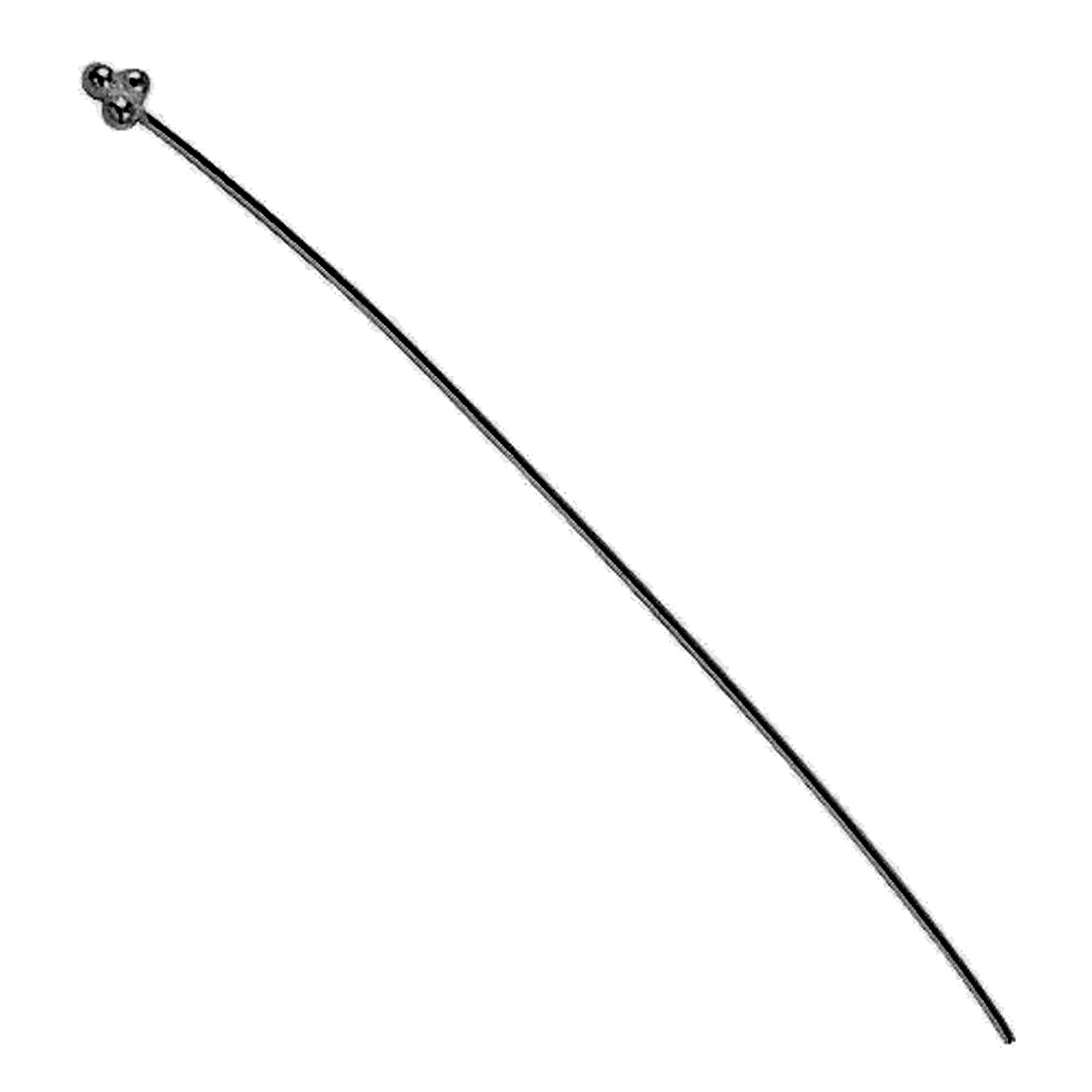 HPR-109-3" Black Rhodium Overlay 22 Guage Head Pin With Granulated Tip Beads Bali Designs Inc 