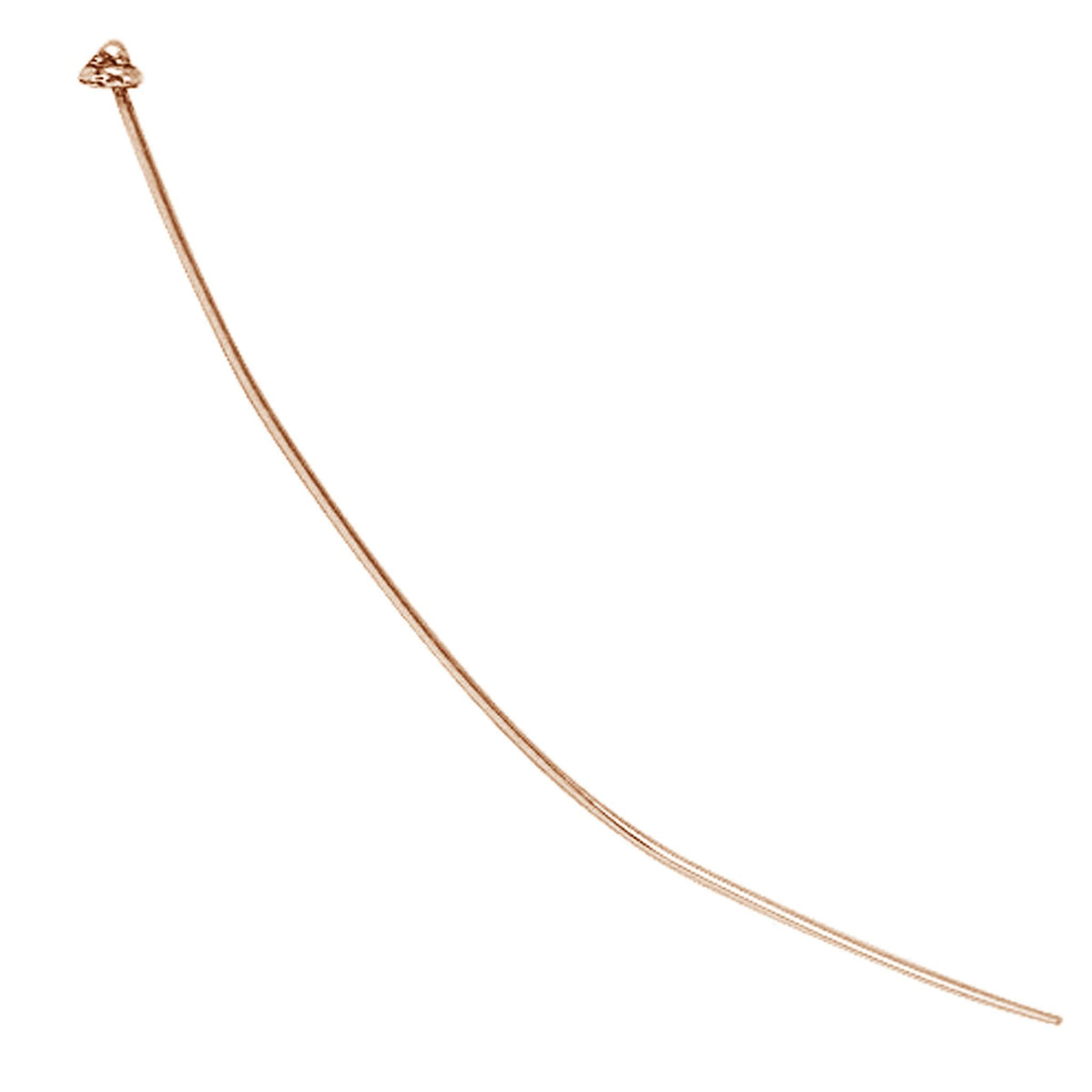 HPRG-110-3" Rose Gold Overlay 22 Gauge Head Pin Plain Cap With Ball Top Beads Bali Designs Inc 