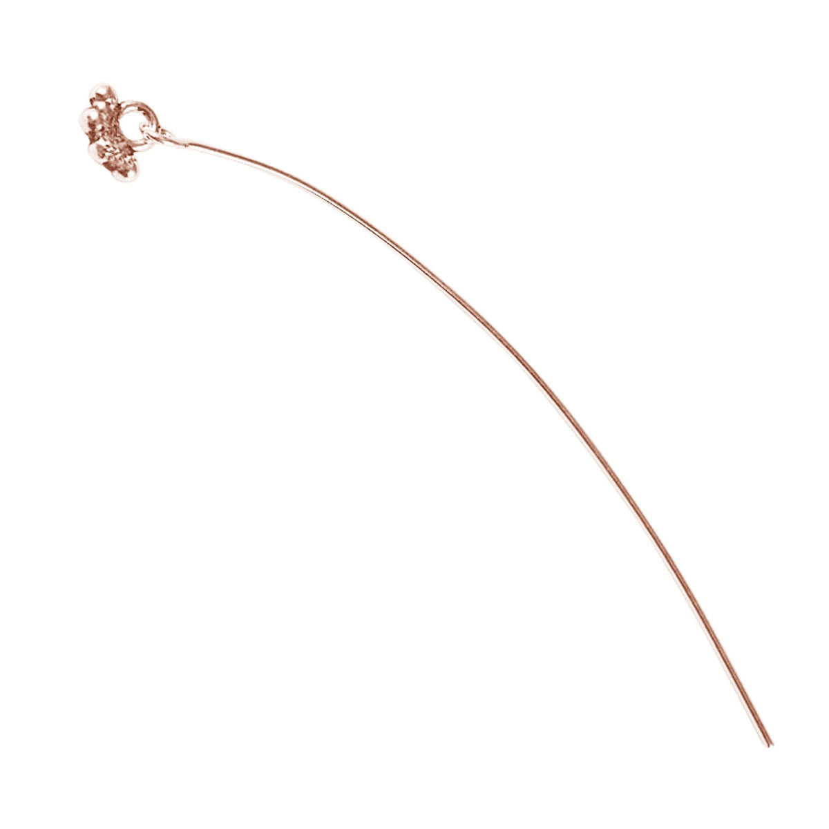 HPRG-112-1" Rose Gold Overlay 22 Gauge Head Pin Or Eye Pin With Granulated Ring Beads Bali Designs Inc 
