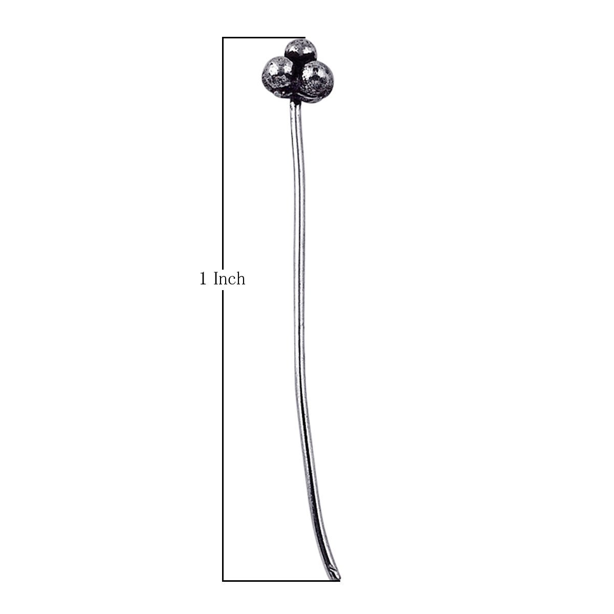 HPSF-103-1" Silver Overlay 22 Gauge Head Pin with Granulated Tip Beads Bali Designs Inc 