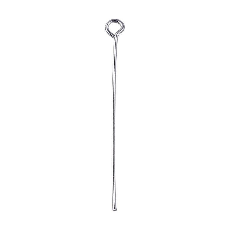 India handcrafted silver overlay over copper eye pin for retail jewelry crafting.