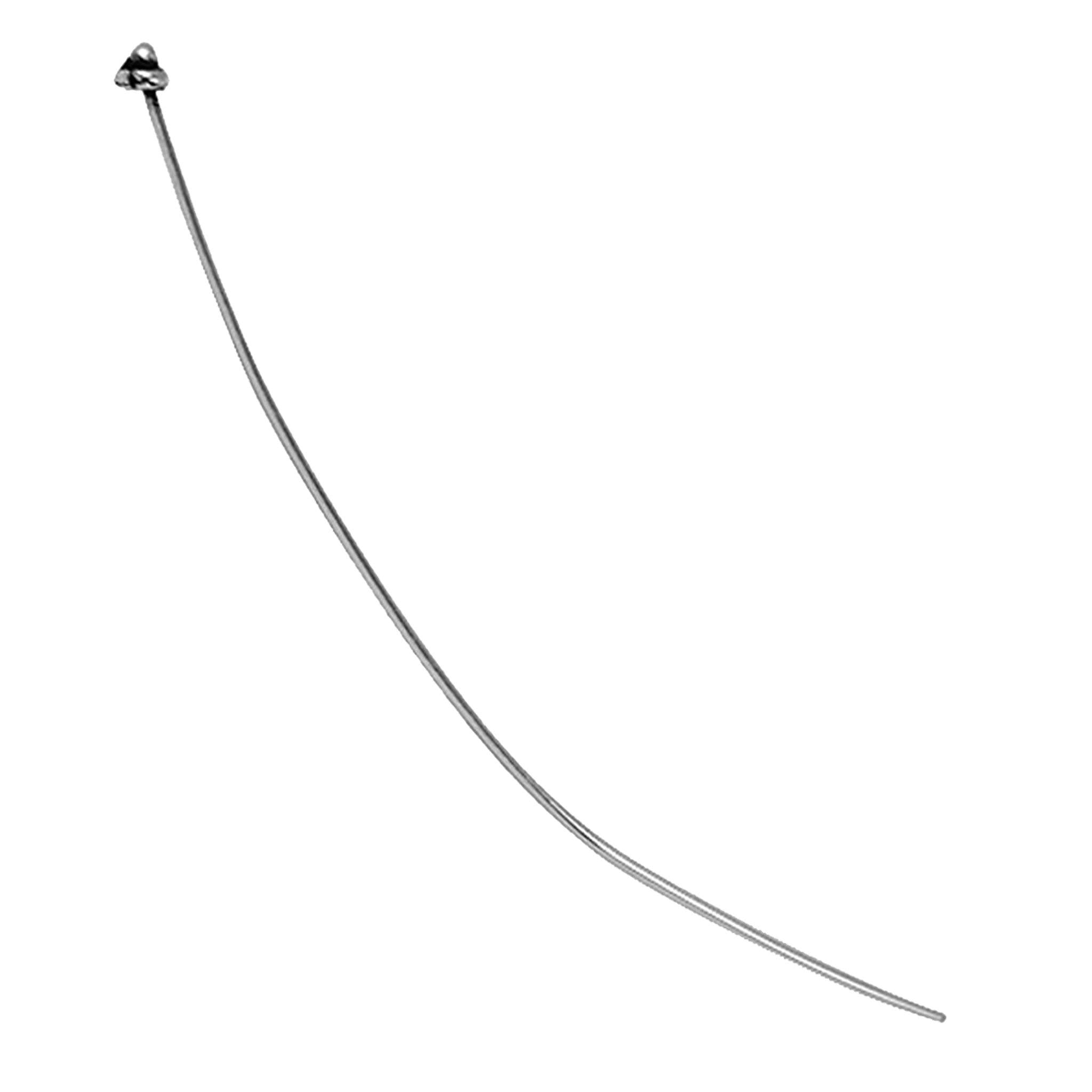Handcrafted silver overlay headpin from India with a three-ball decorative tip.