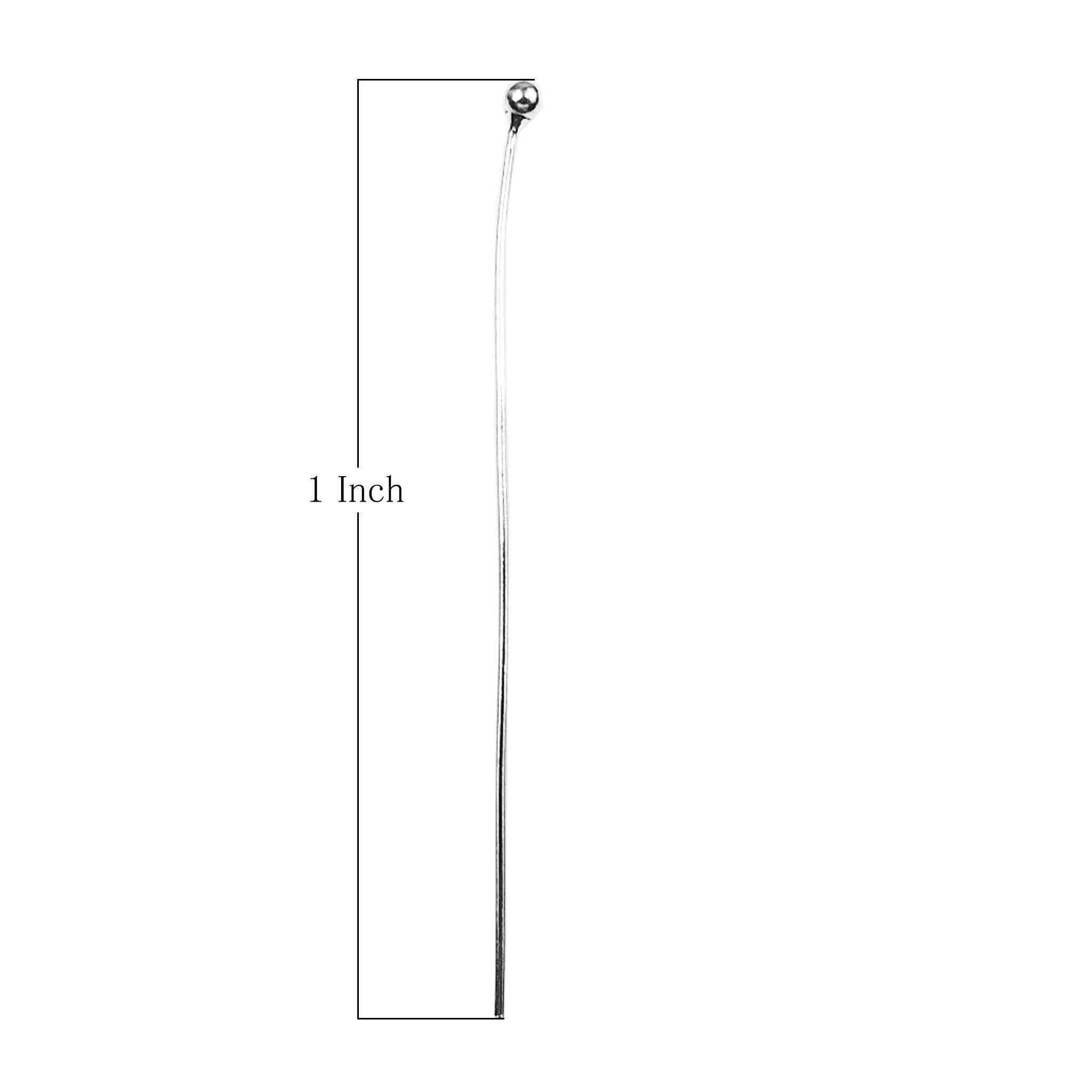 HPSF-114-1''-2MM Silver Overlay 22 Gauge Head Pin A basic and useful head pin with a ball tip and an oxidized black finish. Beads Bali Designs Inc 