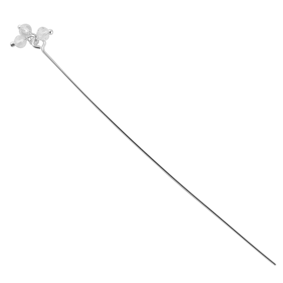 Handcrafted silver overlay headpin with white quartz beads made in India