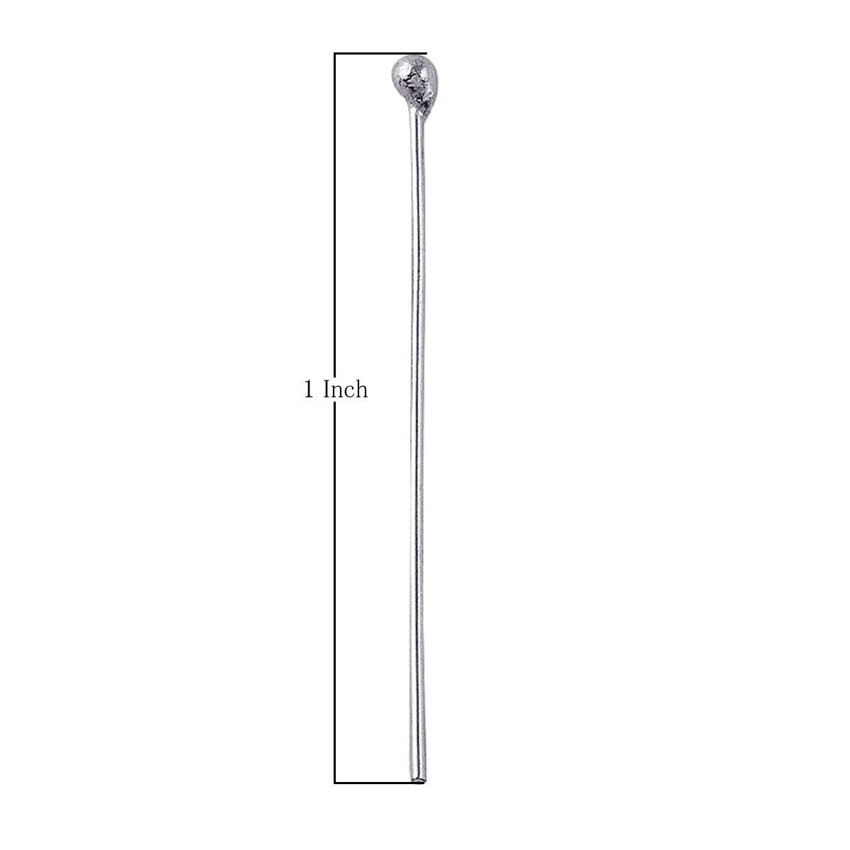 HPSS-100-1" Sterling Silver 22 Gauge Head Pin with a ball tip,wonderfully simple and useful head pin for making new jewelery designs. Beads Bali Designs Inc 
