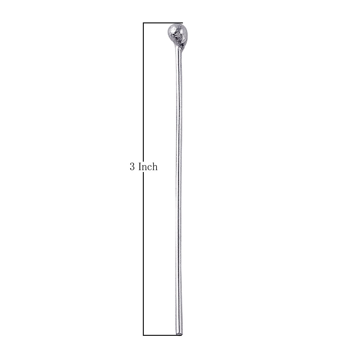 HPSS-100-3" Sterling Silver 22 Gauge Head Pin with a ball tip,wonderfully simple and useful head pin for making new jewelery designs Beads Bali Designs Inc 