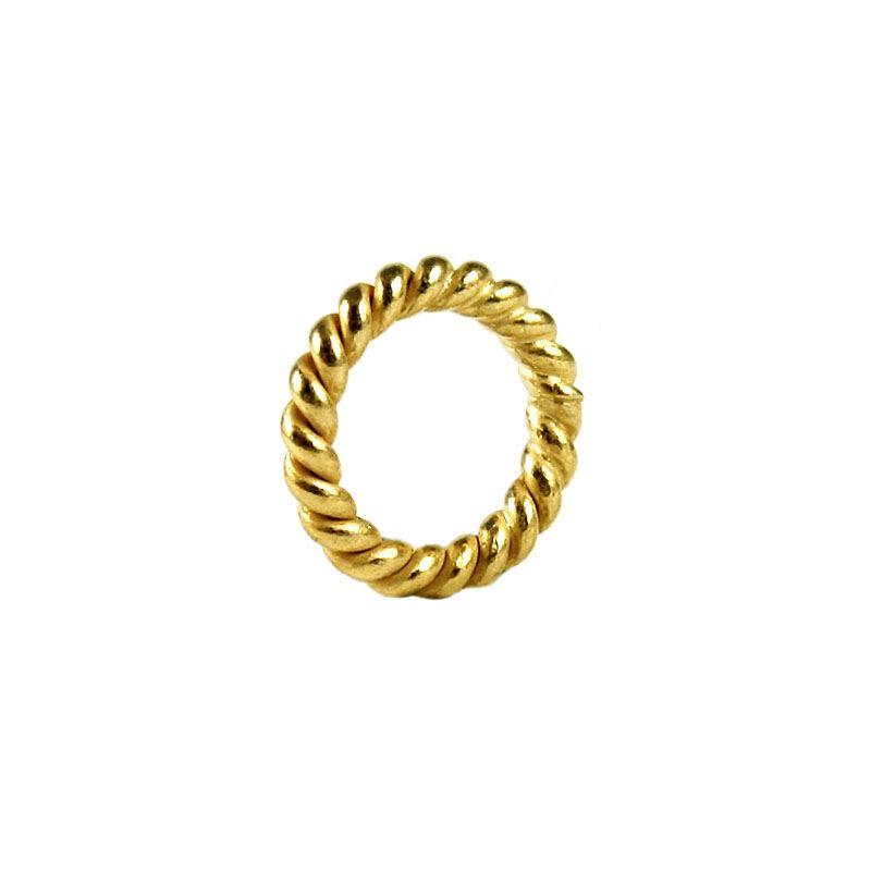 JCG-105-5MM 18K Gold Overlay Closed Jump Ring Twisted Beads Bali Designs Inc 