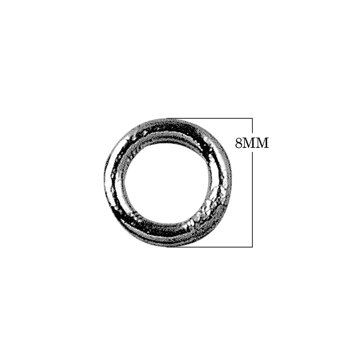 JCR-100 Black Rhodium Overlay Closed Jump Ring Beads Bali Designs Inc 8MM 