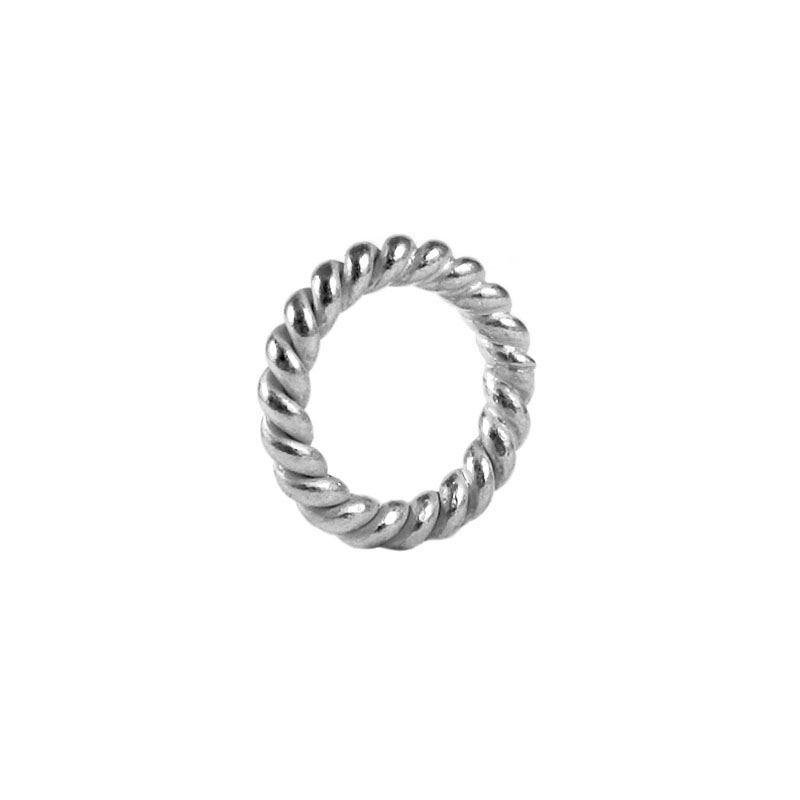 JCSF-105-6MM Silver Overlay Closed Jump Ring Twisted Without Oxidised Beads Bali Designs Inc 