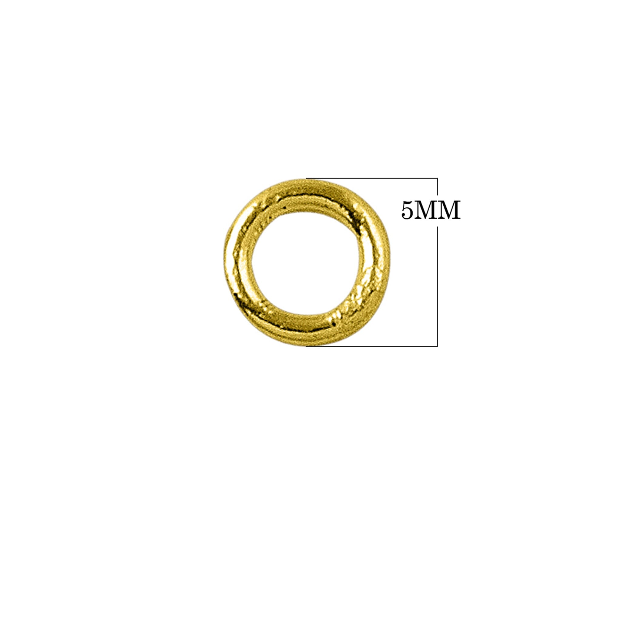 JOG-100 18K Gold Overlay Open Jump Ring Beads Bali Designs Inc 5MM 