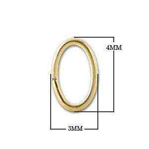 JOG-104-4X3MM 18K Gold Overlay Oval Open Jump Ring Beads Bali Designs Inc 