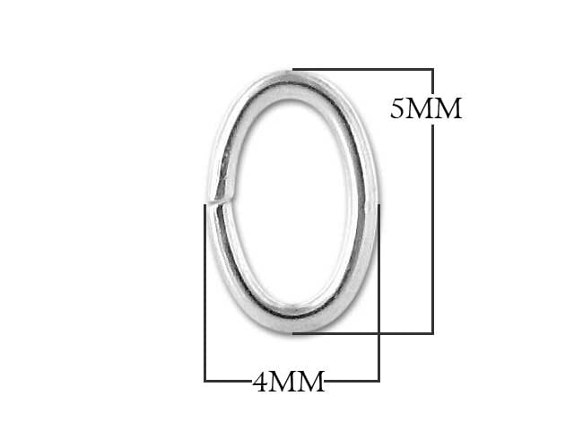 JOSF-104 Silver Overlay Oval Open Jump Ring Beads Bali Designs Inc 5X4MM 