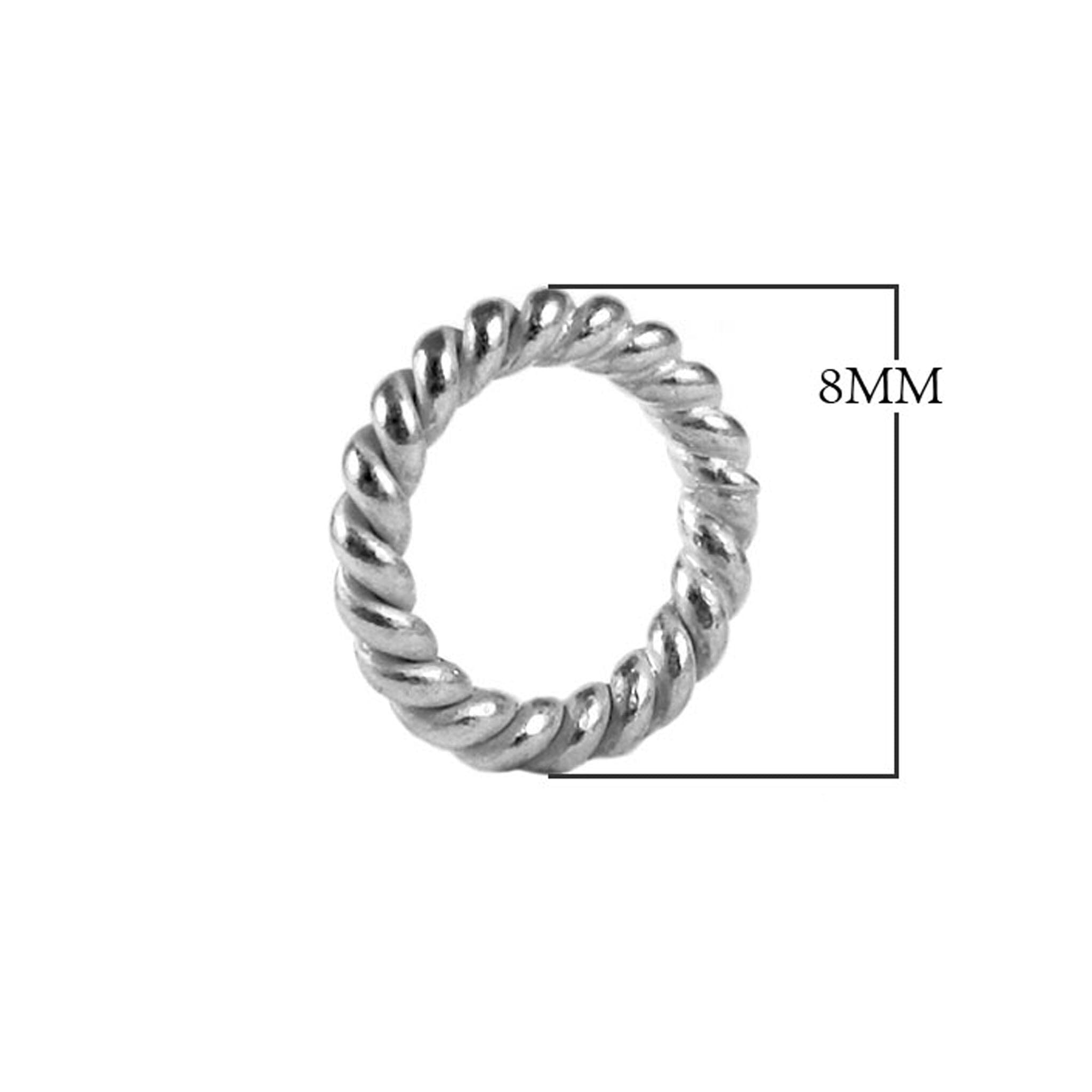 JOSF-105 Silver Overlay Twisted Open Jump Ring Beads Bali Designs Inc 8MM 