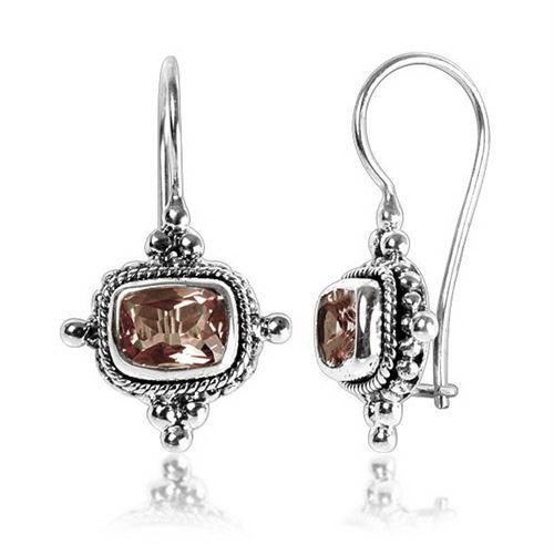 NKE-1154-ST Sterling Silver Earring With Smokey Quartz Jewelry Bali Designs Inc 