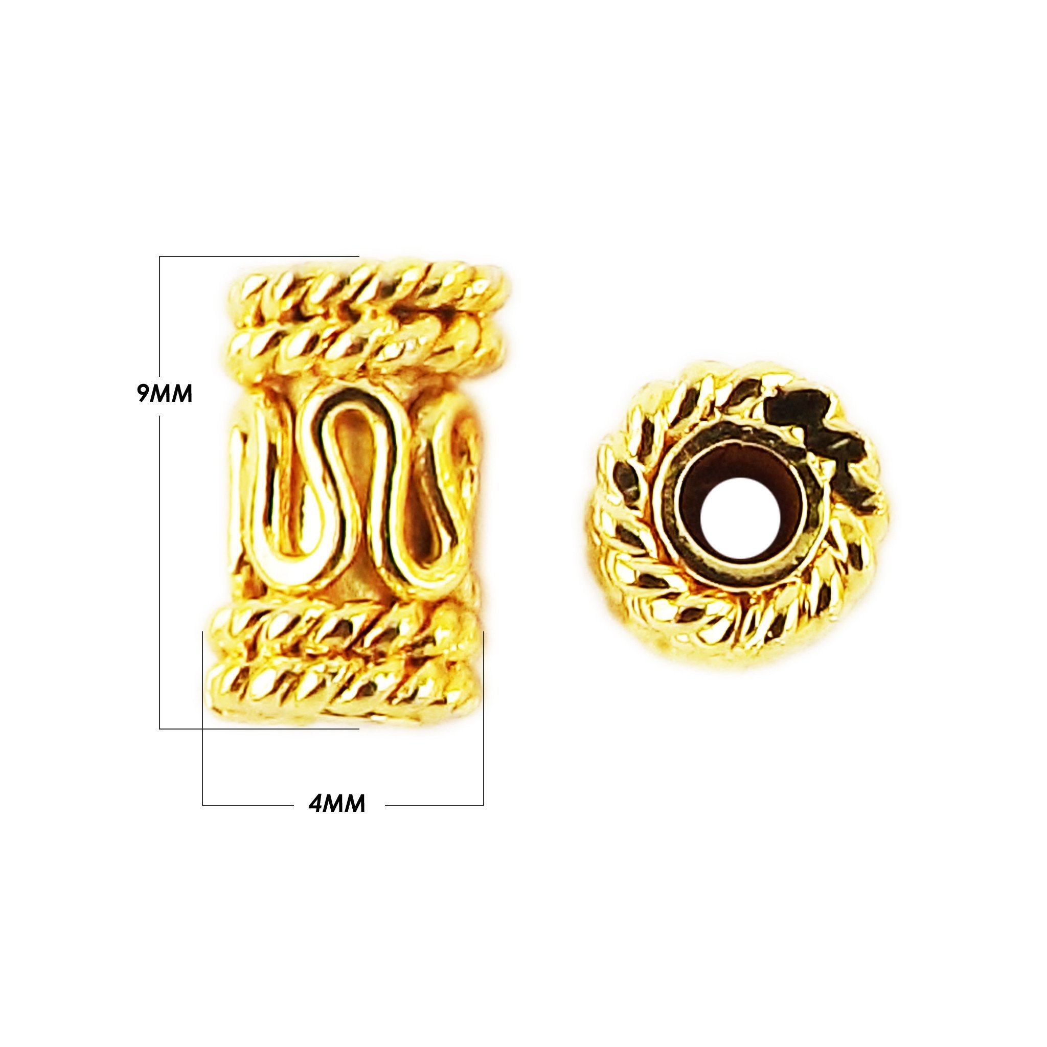 PG-112 18K Gold Overlay Tube Beads Bali Designs Inc 
