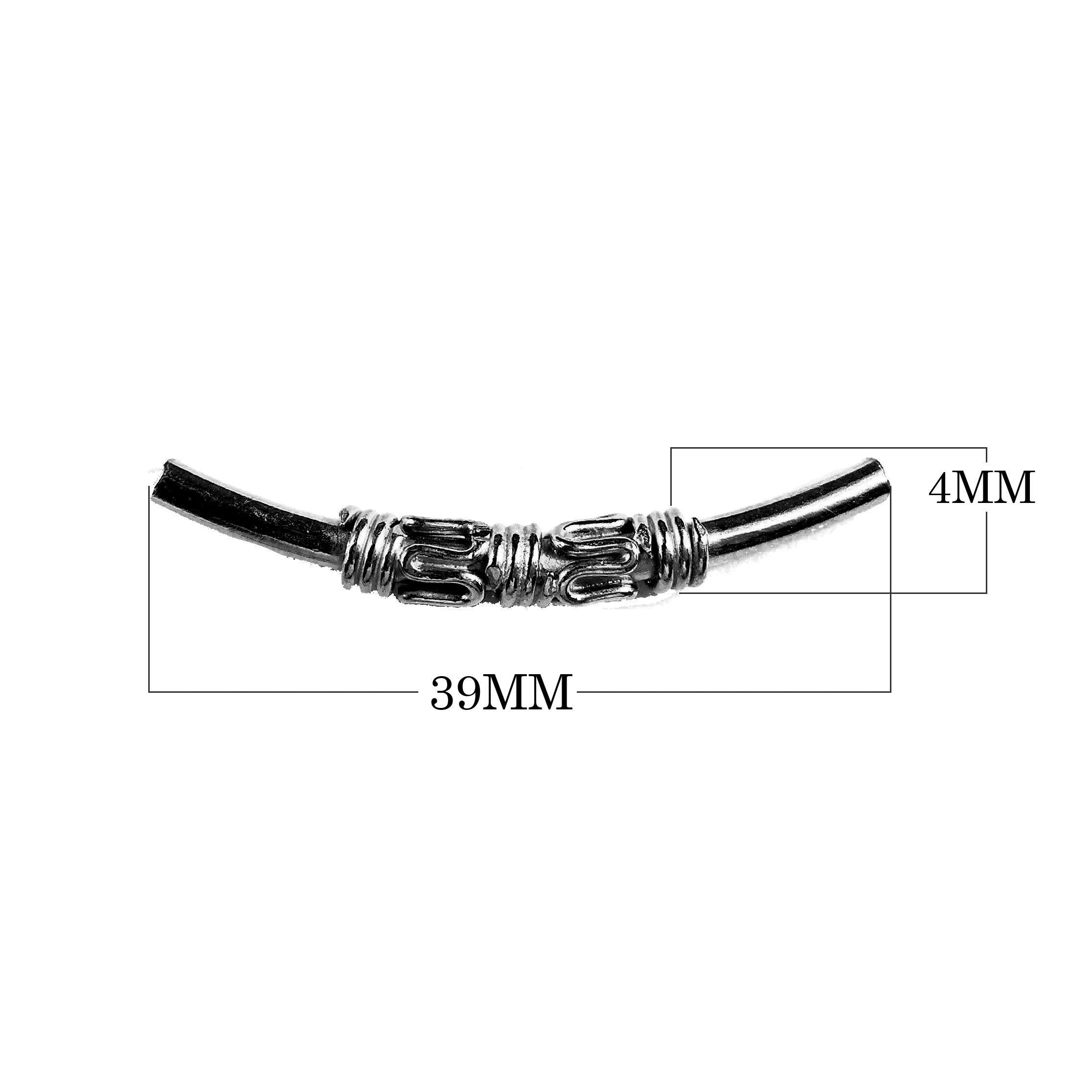 PR-114 Black Rhodium Overlay Tube Beads Bali Designs Inc 