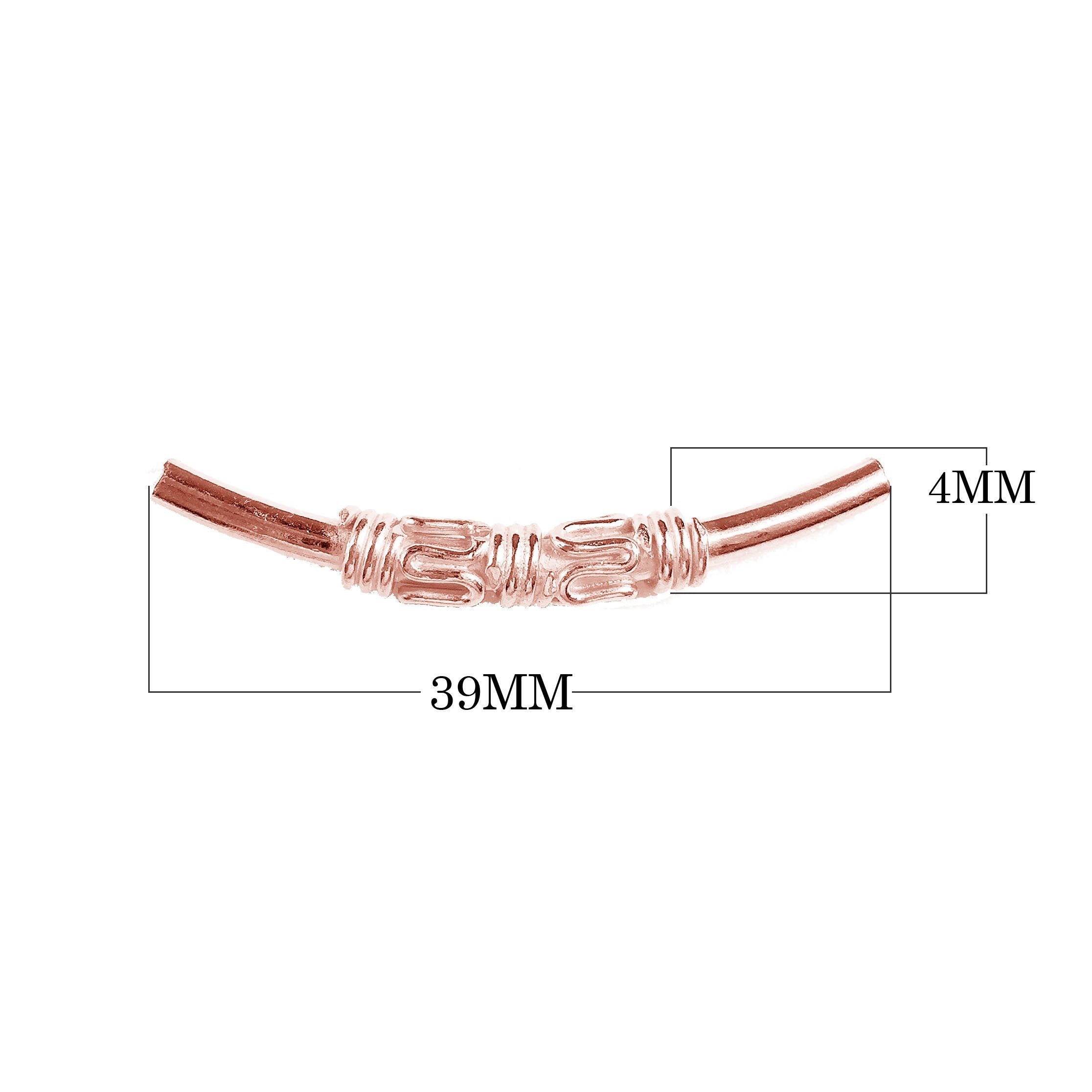 PRG-114 Rose Gold Overlay Tube Beads Bali Designs Inc 