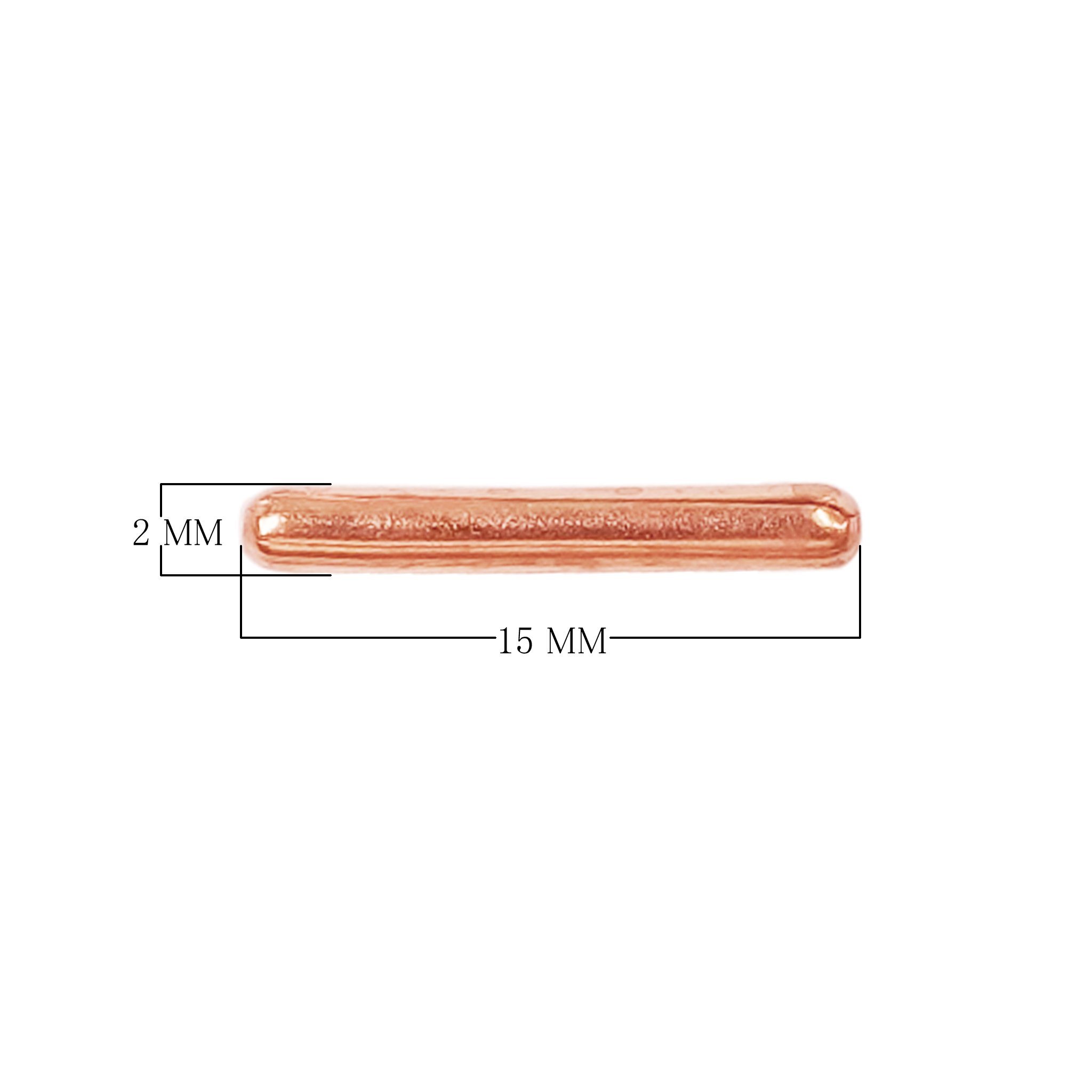 Handcrafted rose gold overlay copper tube bead from India with smooth polished finish for jewelry design