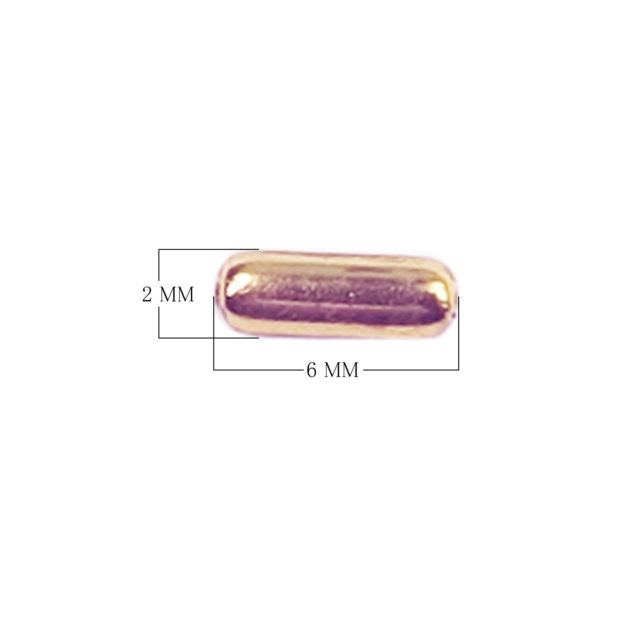 Handcrafted rose gold overlay copper tube bead from India with smooth polished finish for jewelry design