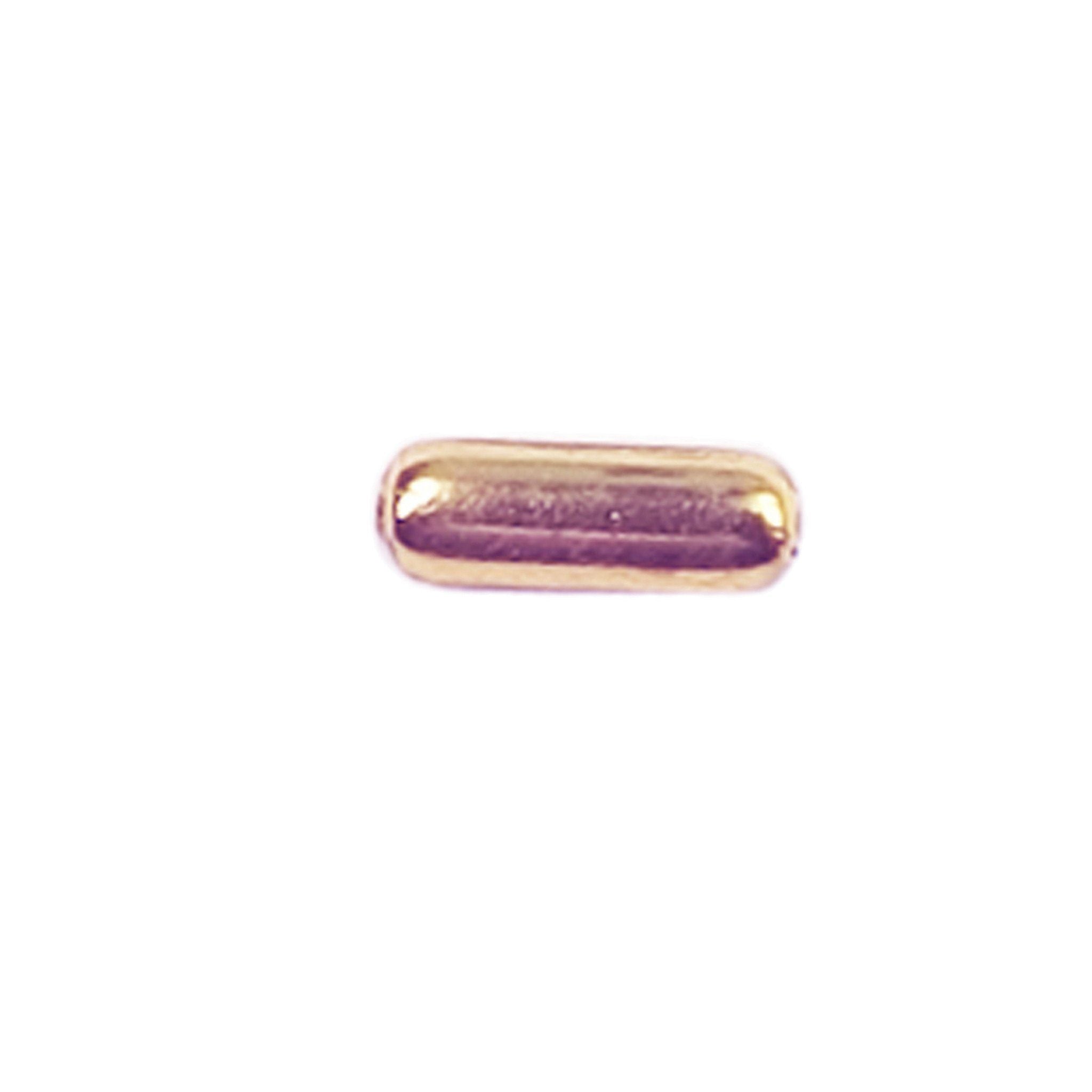 Handcrafted rose gold overlay copper tube bead from India with smooth polished finish for jewelry design
