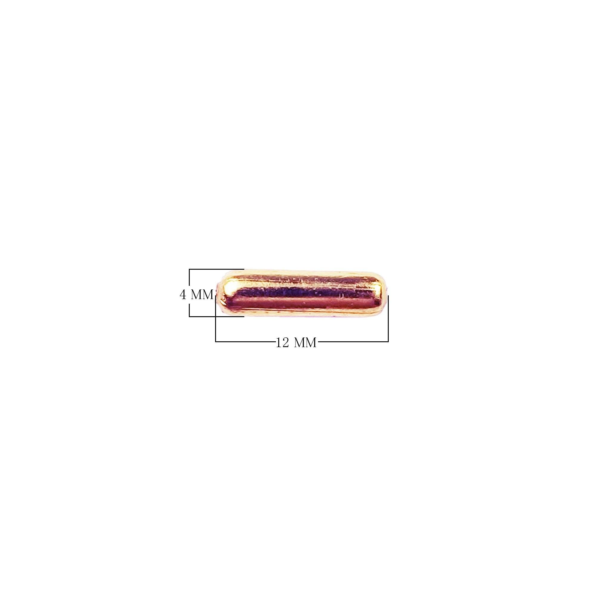 Handcrafted rose gold overlay copper tube bead from India with smooth polished finish for jewelry design