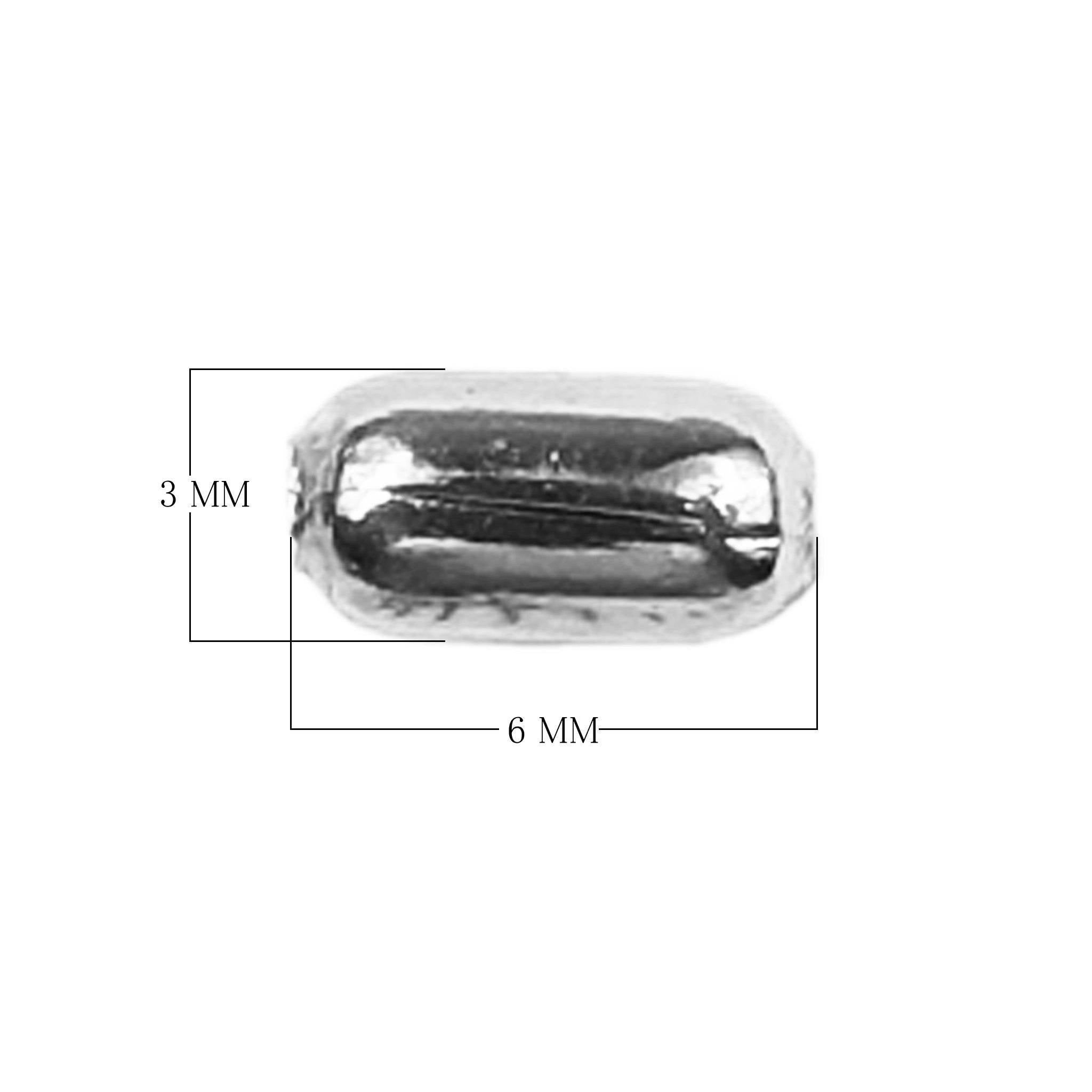 PSF-119-6X3MM Silver Overlay Tube Beads Bali Designs Inc 