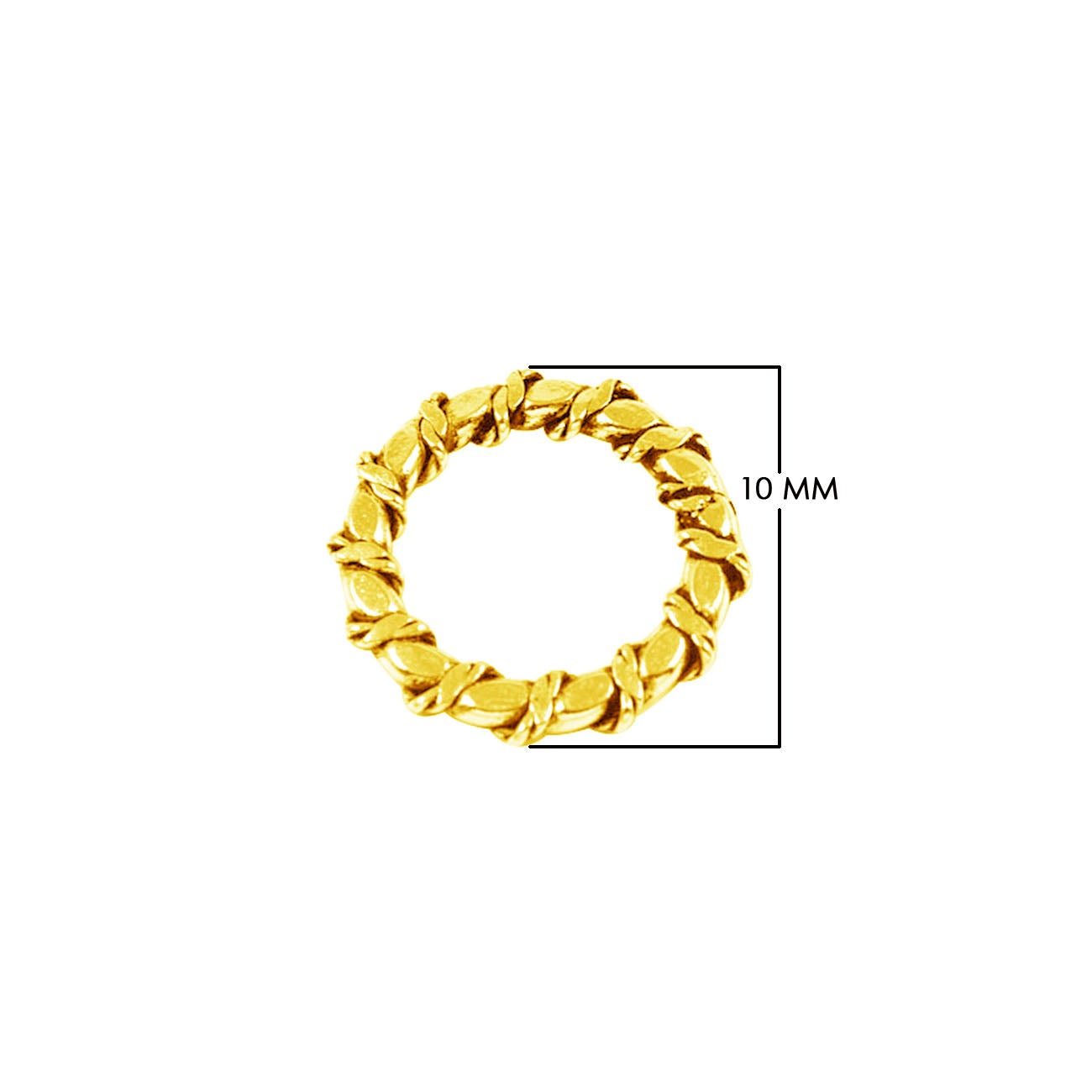 RG-125-10MM 18K Gold Overlay Ring Findings Beads Bali Designs Inc 