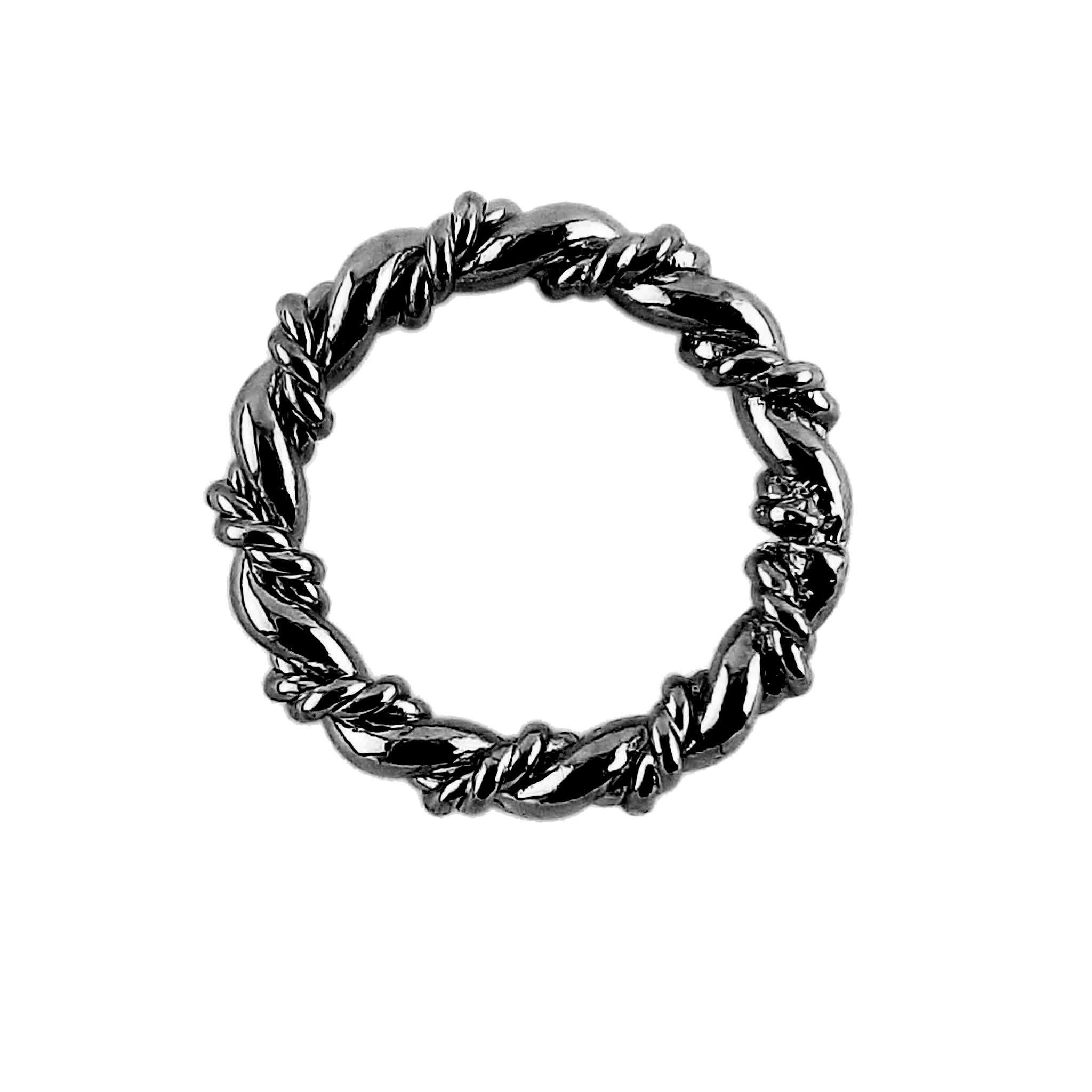 RR-104-15MM Black Rhodium Overlay Ring Findings Beads Bali Designs Inc 