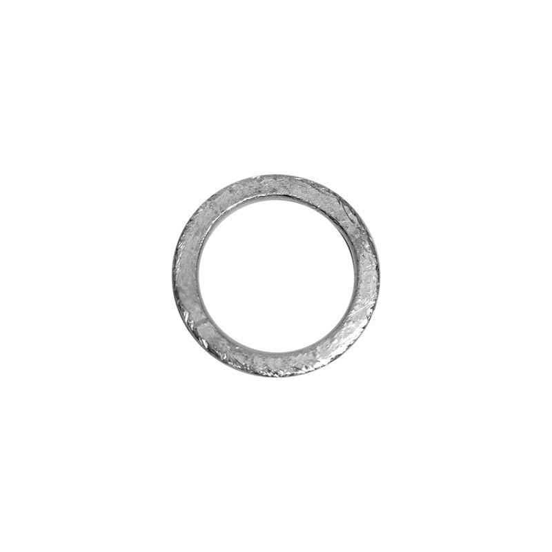 Minimal handcrafted silver overlay over copper band ring with polished finish made in India for everyday wear