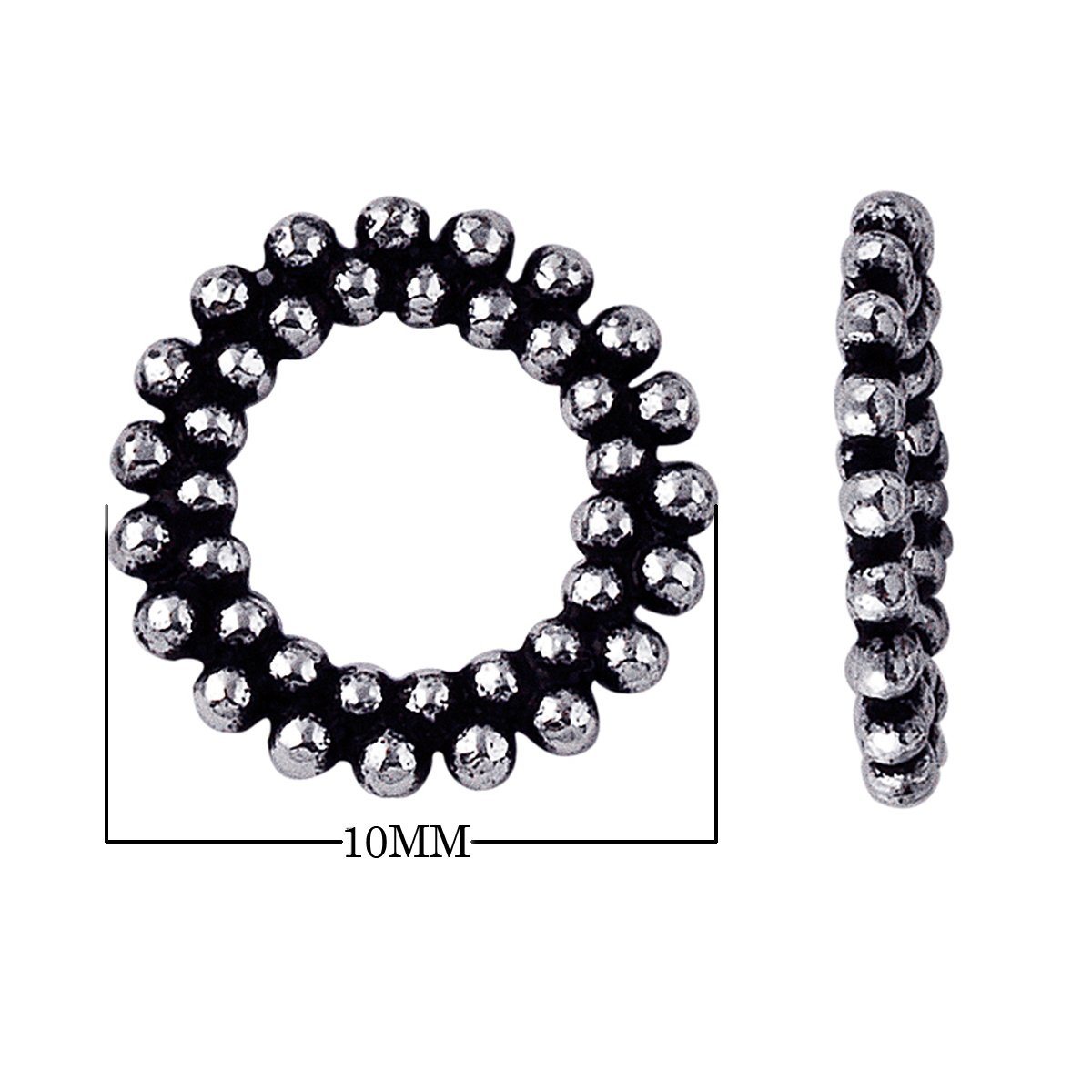 RSF-107-10MM Silver Overlay Ring Findings Beads Bali Designs Inc 