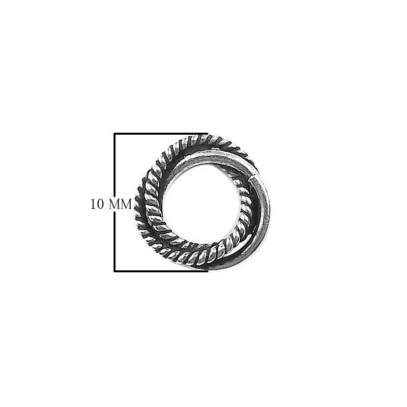 Elegant silver overlay twisted rope ring finding handcrafted in India for jewelry making