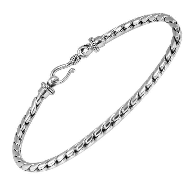 SB-0127-S-2.5MM-H-7.5" Sterling Silver Bracelet Jewelry Bali Designs Inc 