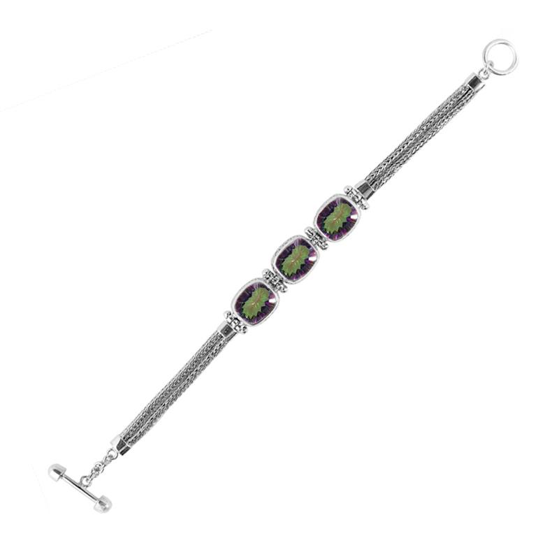SB-0900-MT Sterling Silver Bracelet With Mystic Quartz Jewelry Bali Designs Inc 