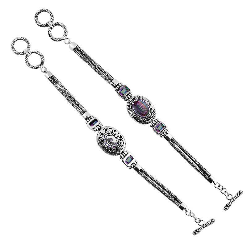 SB-1979-MT Sterling Silver Bracelet With Mystic Quartz Jewelry Bali Designs Inc 