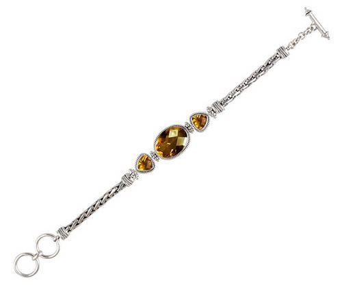 SB-2321-CT Sterling Silver Bracelet With Citrine Q. Jewelry Bali Designs Inc 