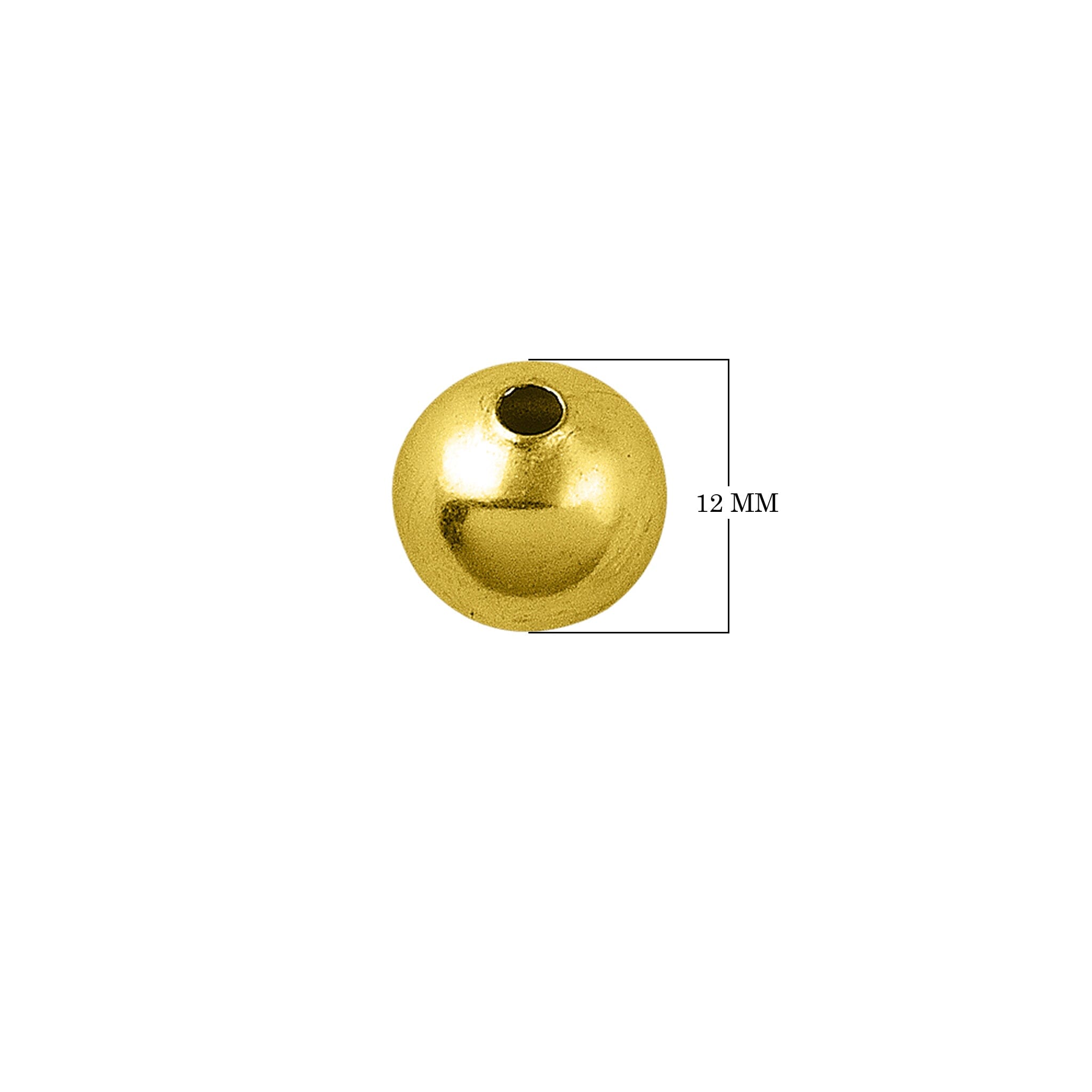 SBG-100 18K Gold Overlay Seamless Bead Beads Bali Designs Inc 12MM 