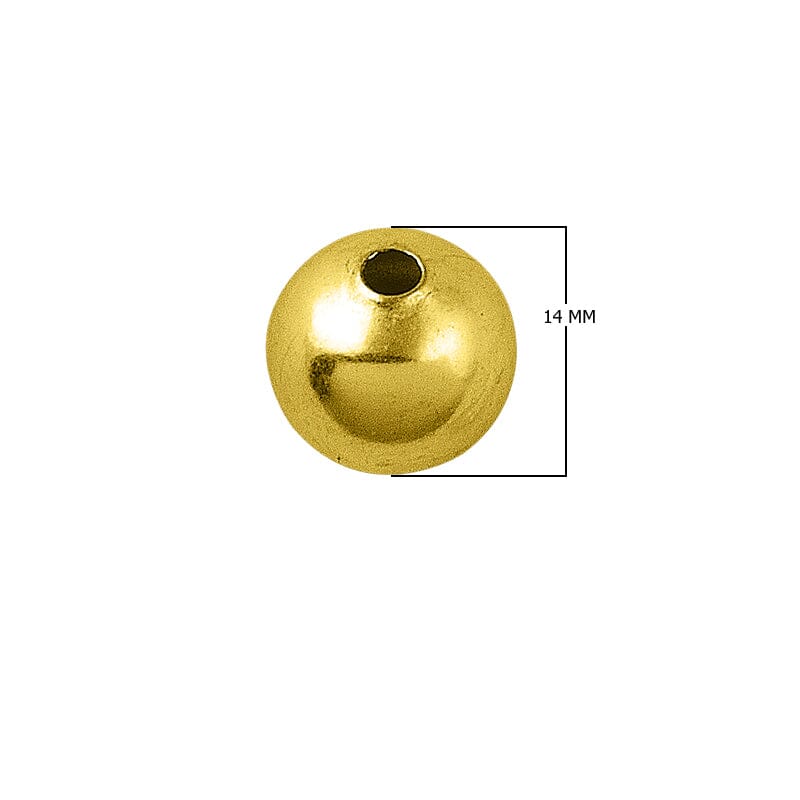 SBG-100 18K Gold Overlay Seamless Bead Beads Bali Designs Inc 14MM 