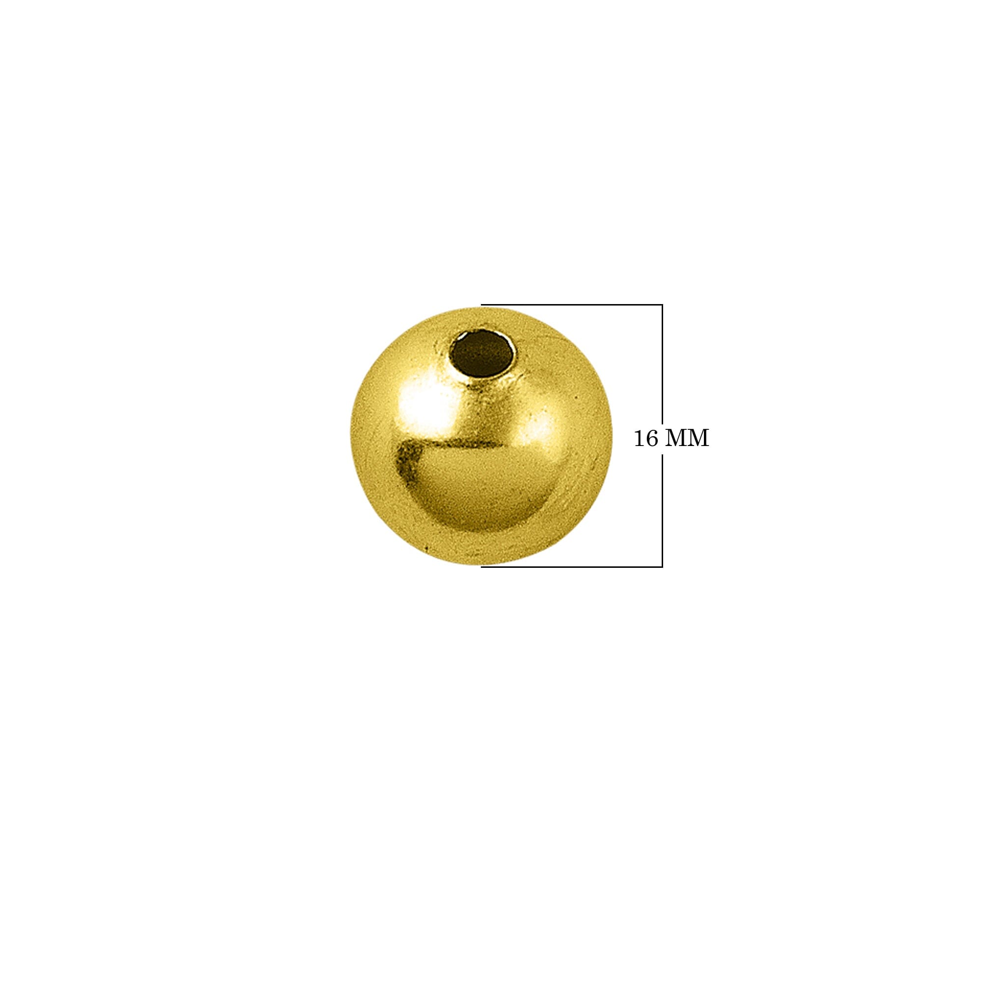 SBG-100 18K Gold Overlay Seamless Bead Beads Bali Designs Inc 16MM 