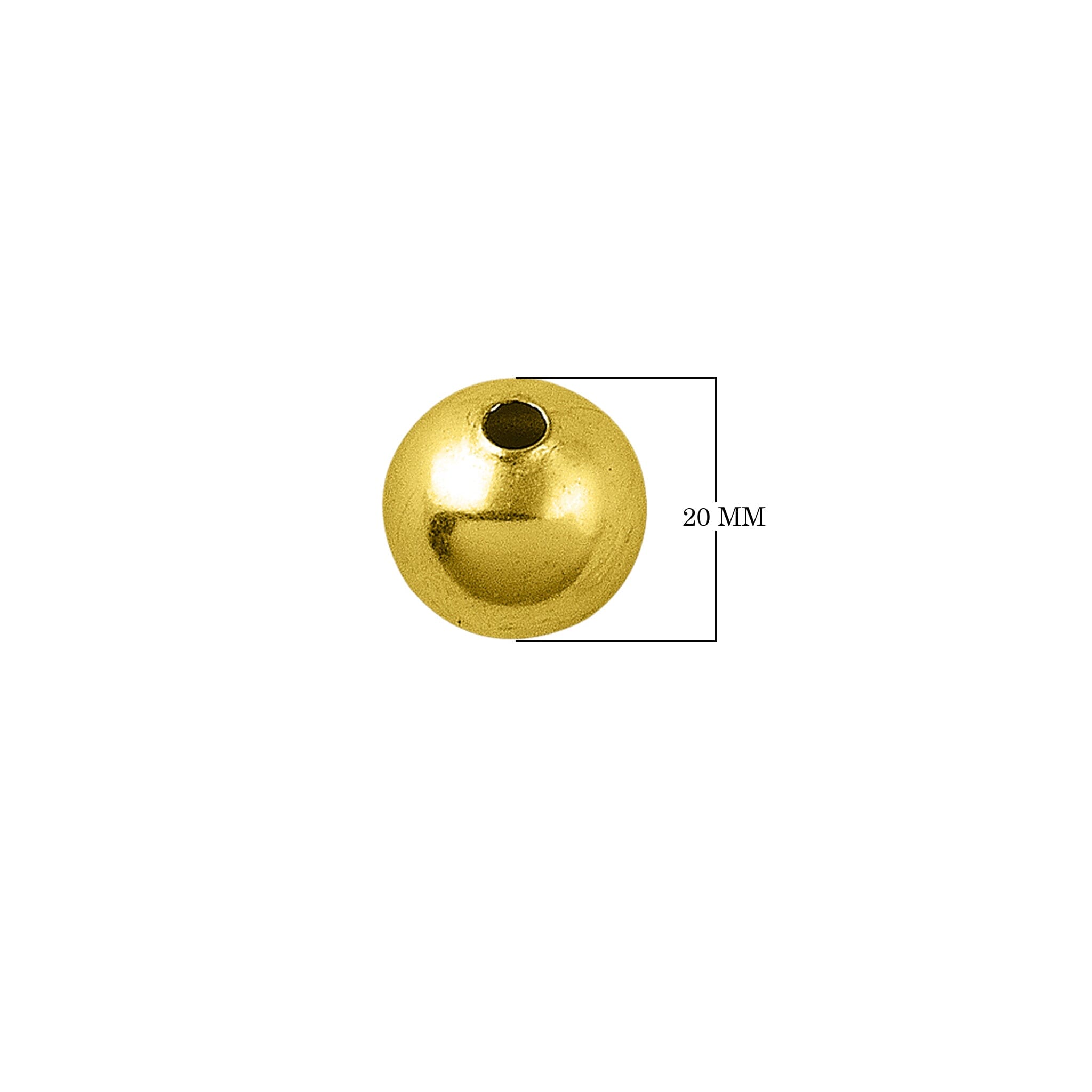 SBG-100 18K Gold Overlay Seamless Bead Beads Bali Designs Inc 20MM 