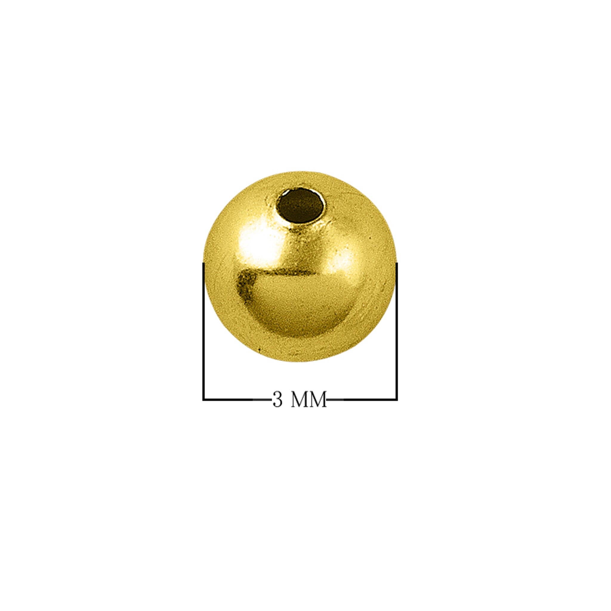 SBG-100 18K Gold Overlay Seamless Bead Beads Bali Designs Inc 3MM 