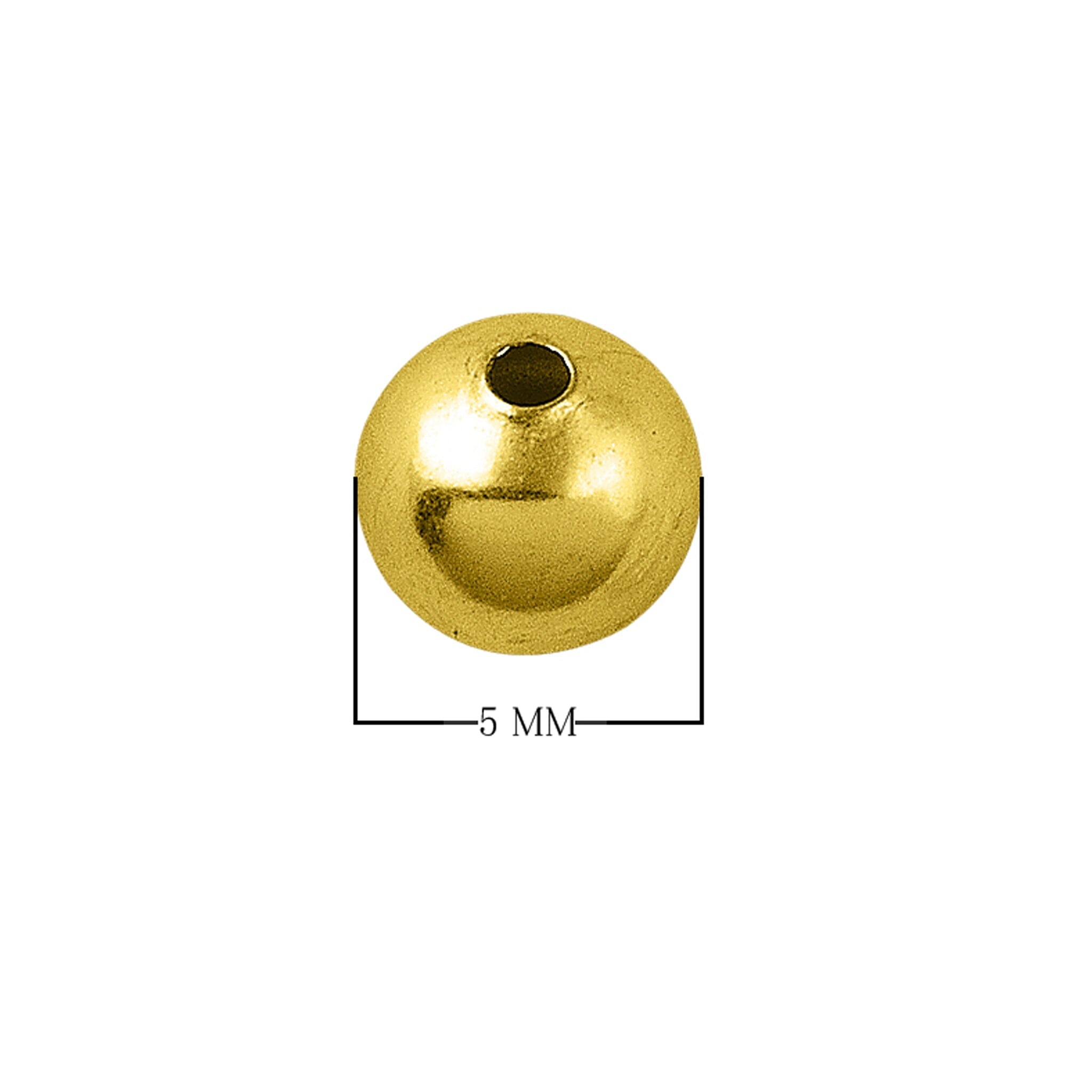 SBG-100 18K Gold Overlay Seamless Bead Beads Bali Designs Inc 5MM 