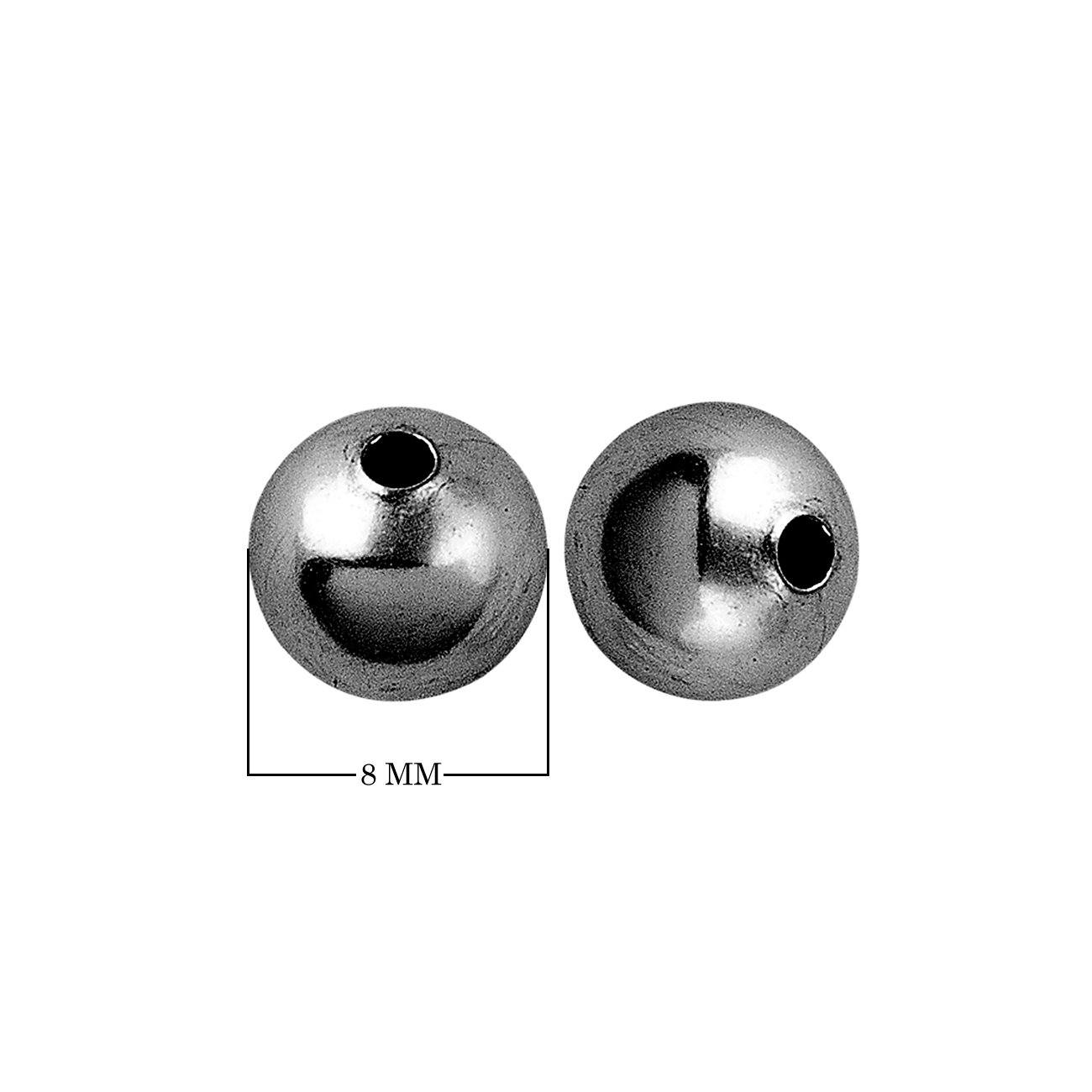 SBR-100-8MM Black Rhodium Overlay Seamless Bead Beads Bali Designs Inc 