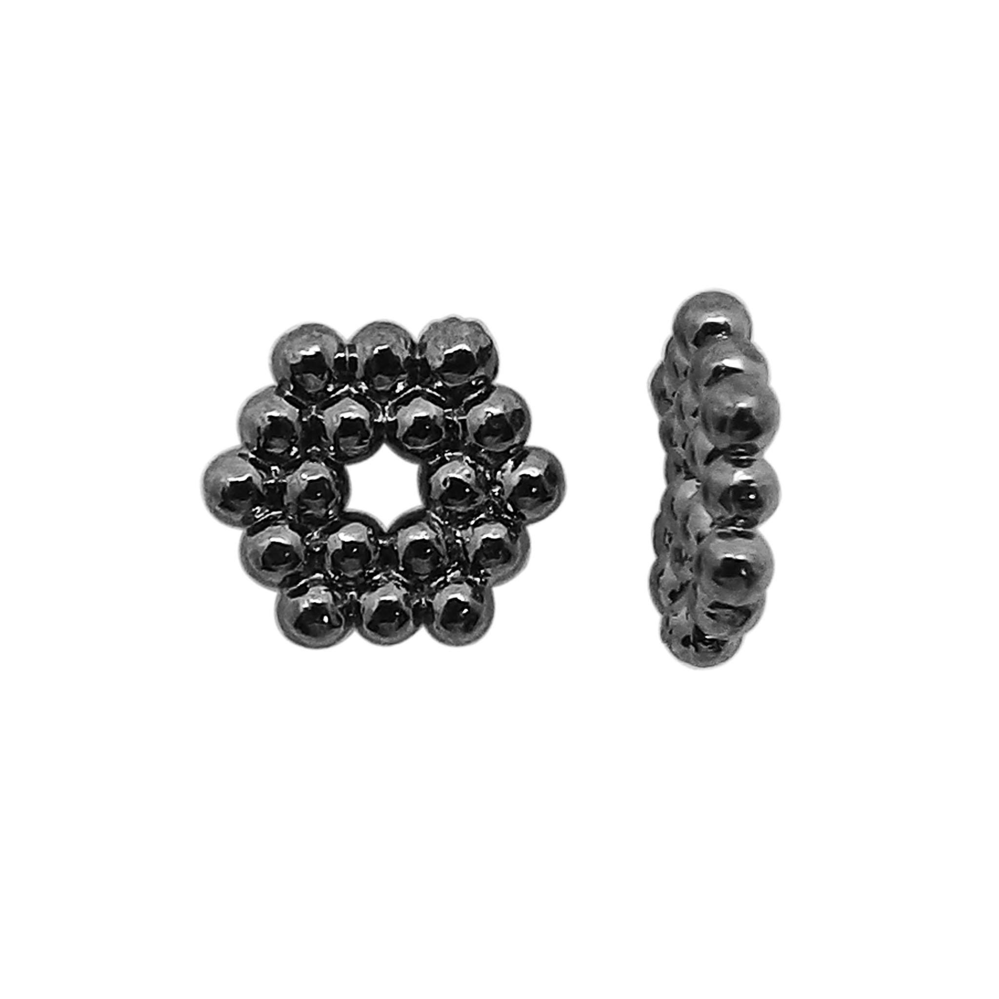 Handcrafted black rhodium overlay copper spacer beads from India for modern jewelry designs