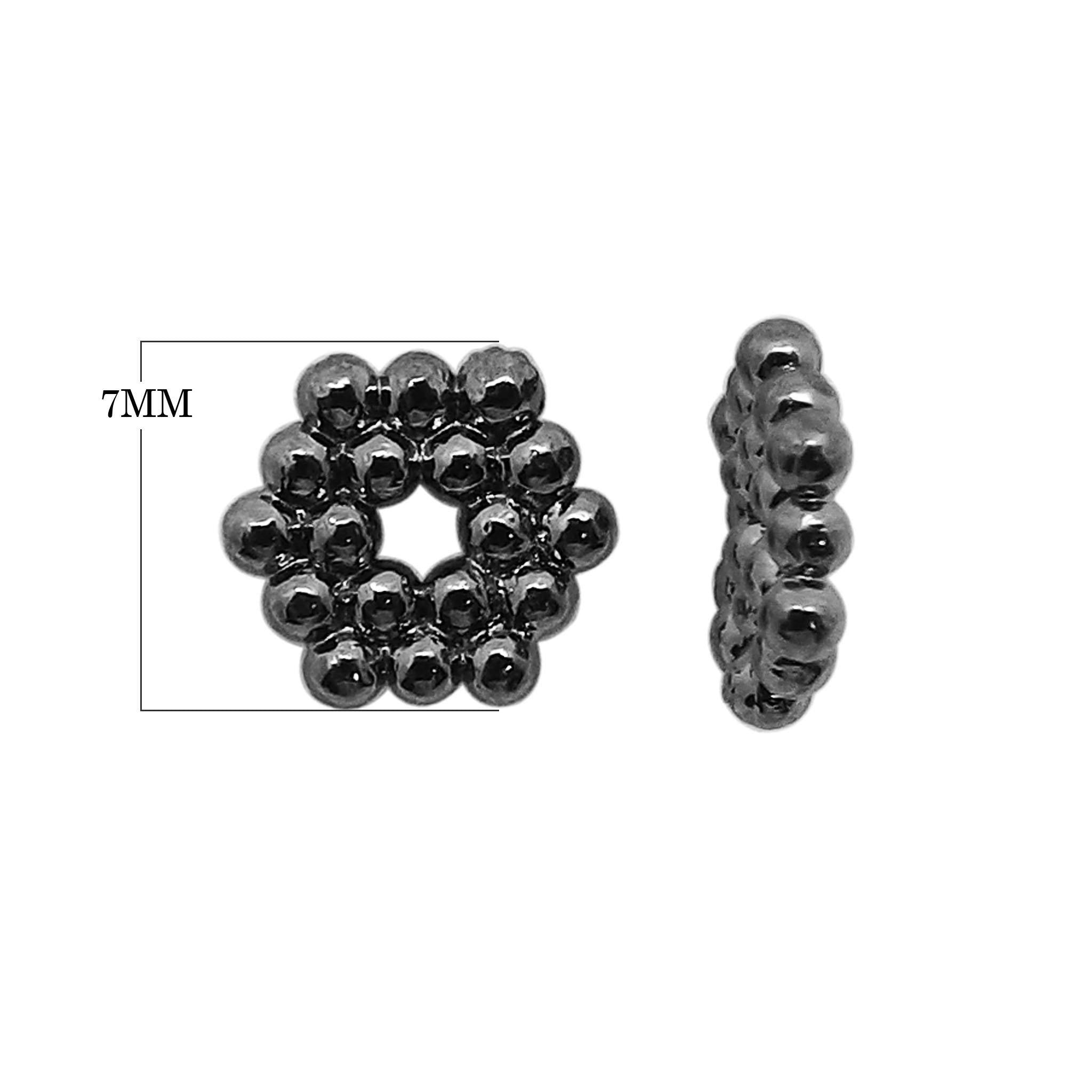 Handcrafted black rhodium overlay copper spacer beads from India for modern jewelry designs