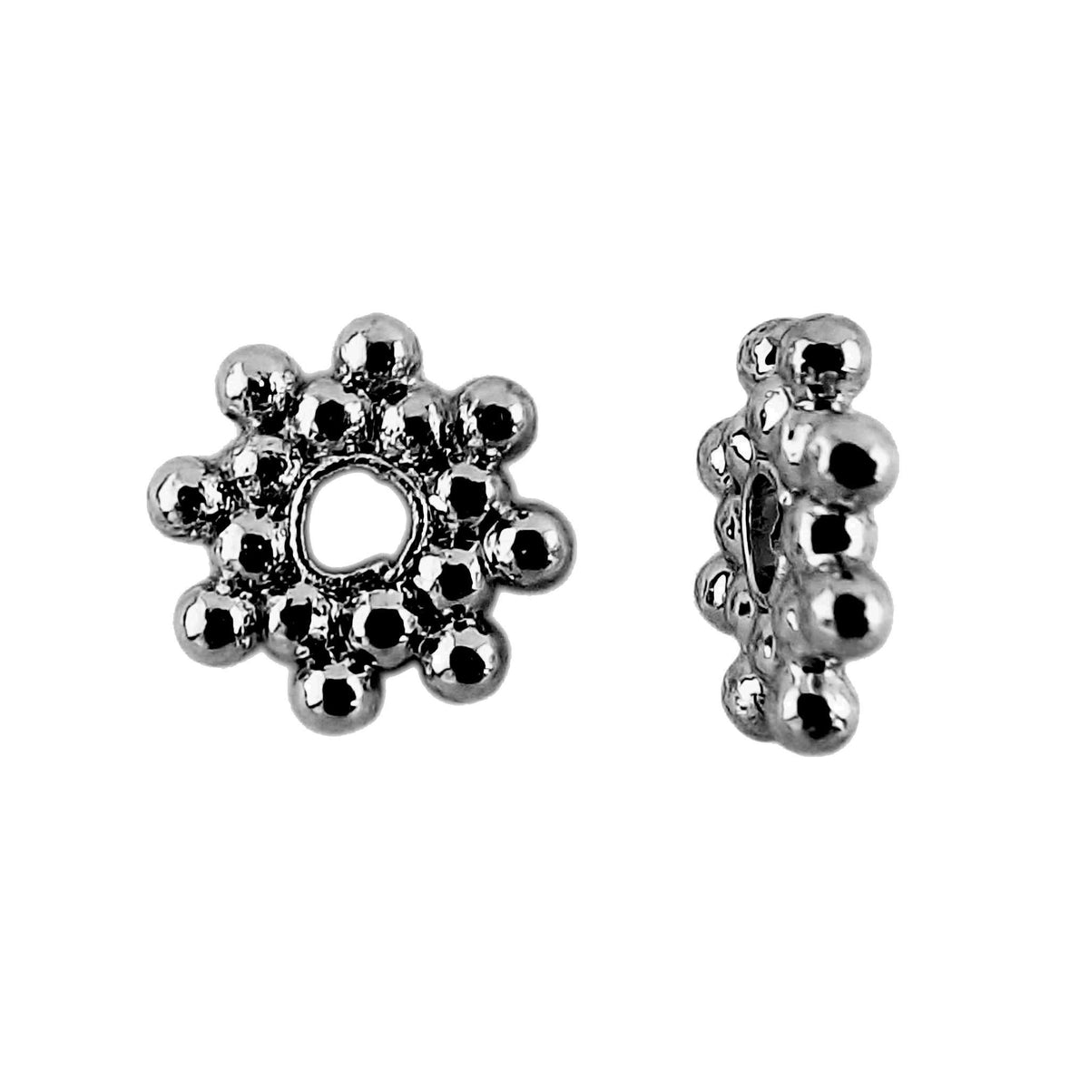 Handcrafted black rhodium overlay beaded cluster copper spacer bead from India for modern jewelry designs