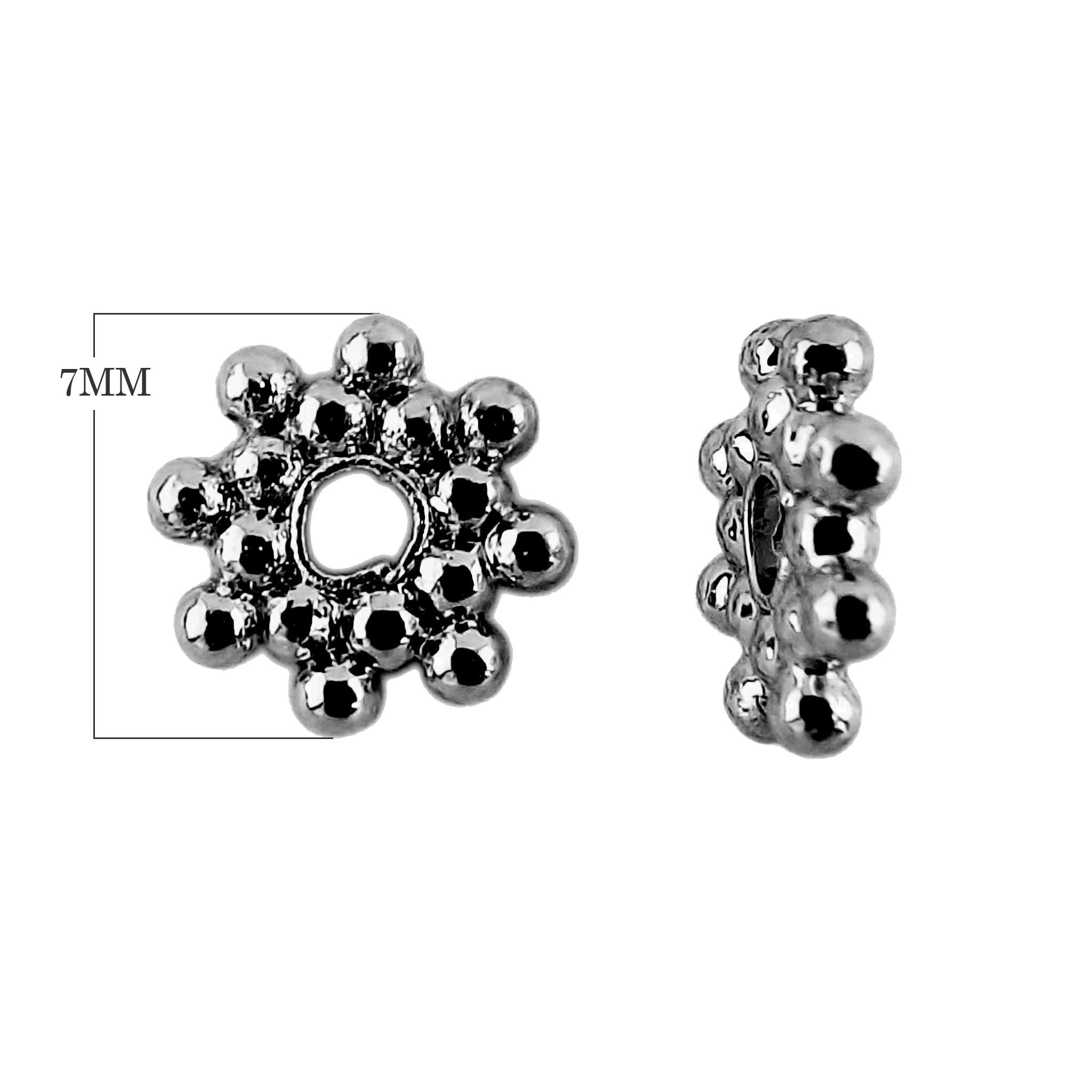 Handcrafted black rhodium overlay beaded cluster copper spacer bead from India for modern jewelry designs